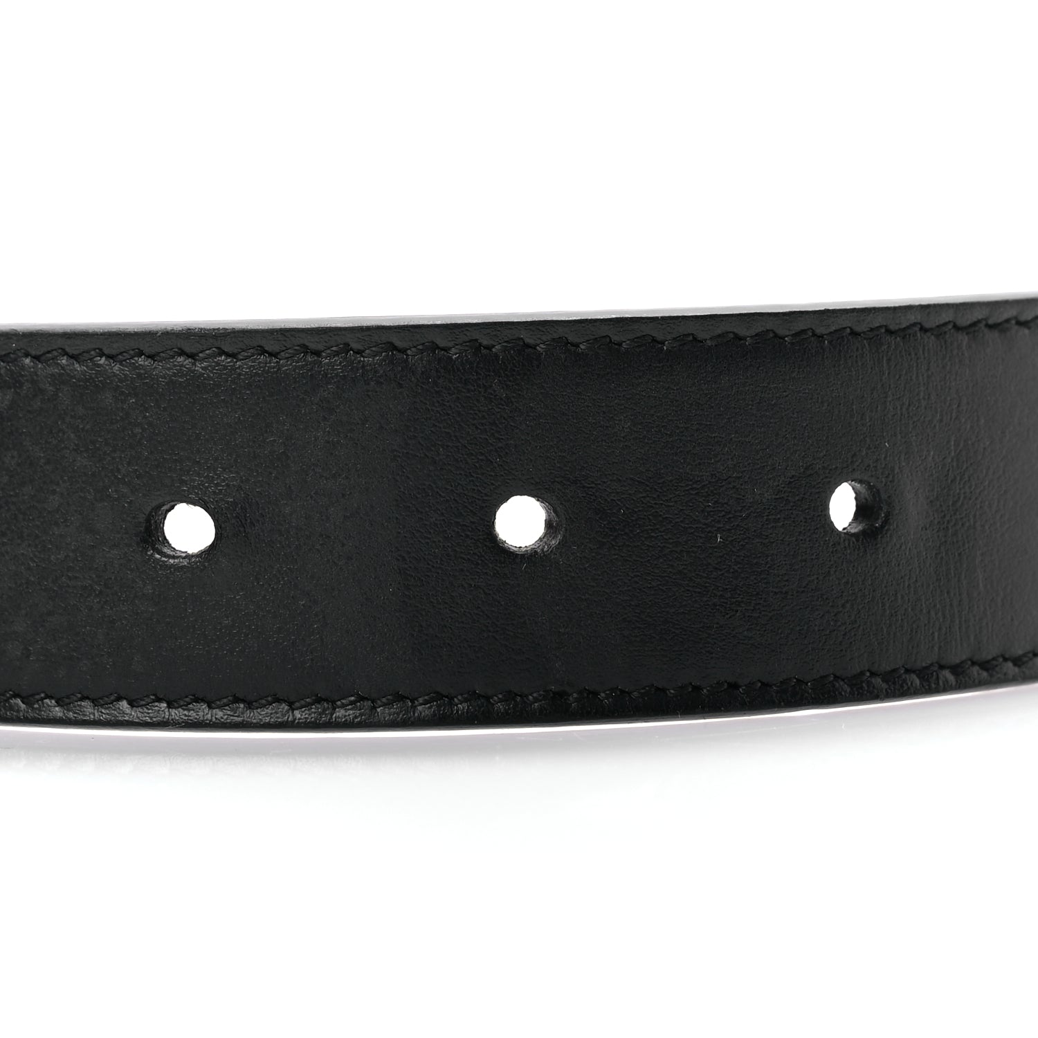 Gucci G Supreme Monogram Matte Plutone Calfskin Double G 30mm Belt 85 Beige Ebony Black