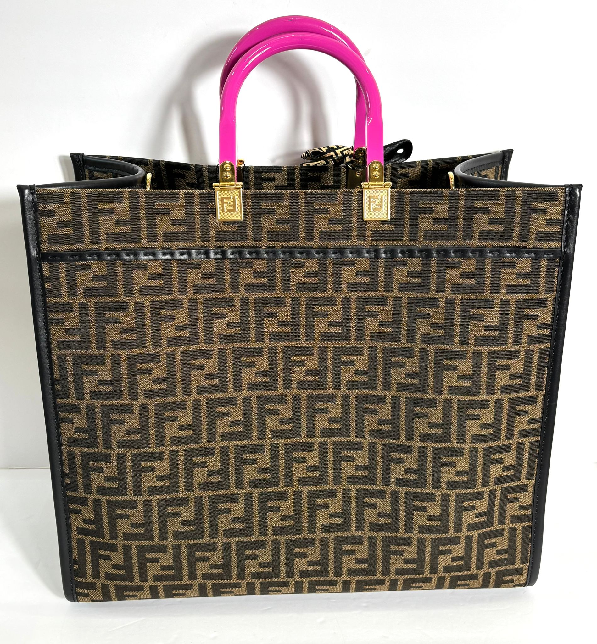 Fendi Fendace Versace Zucca Ff Medusa Studded Tote Bag Large