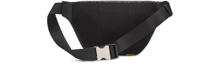 Fendi Pvc Waist Pouch Handbag Leather Black Yellow Travel Bag