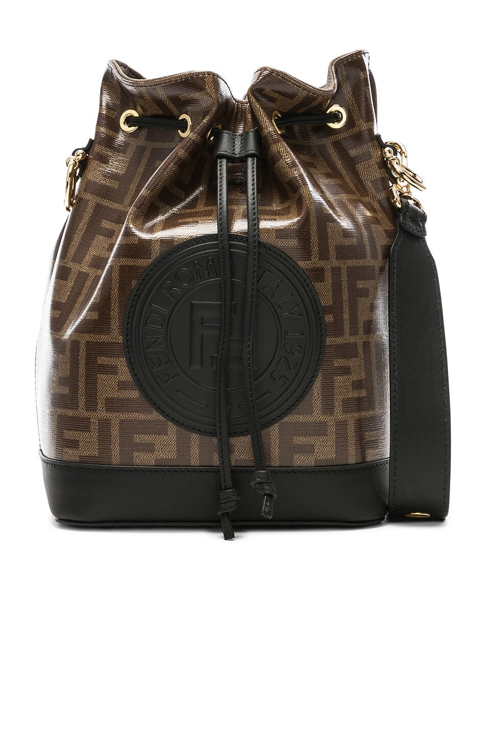 Fendi Ff Print Emblem Mon Tresor Bag Logo Bucket Bucket Bag