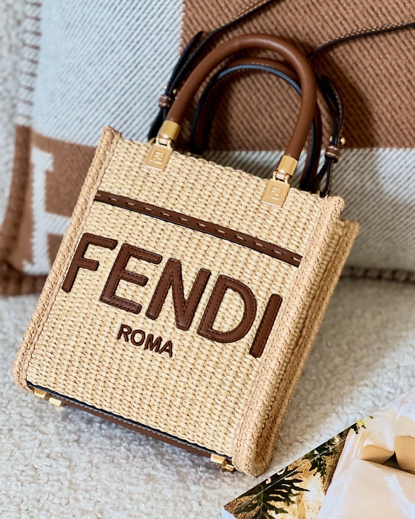 Fendi Tote Bag Raffia Mini