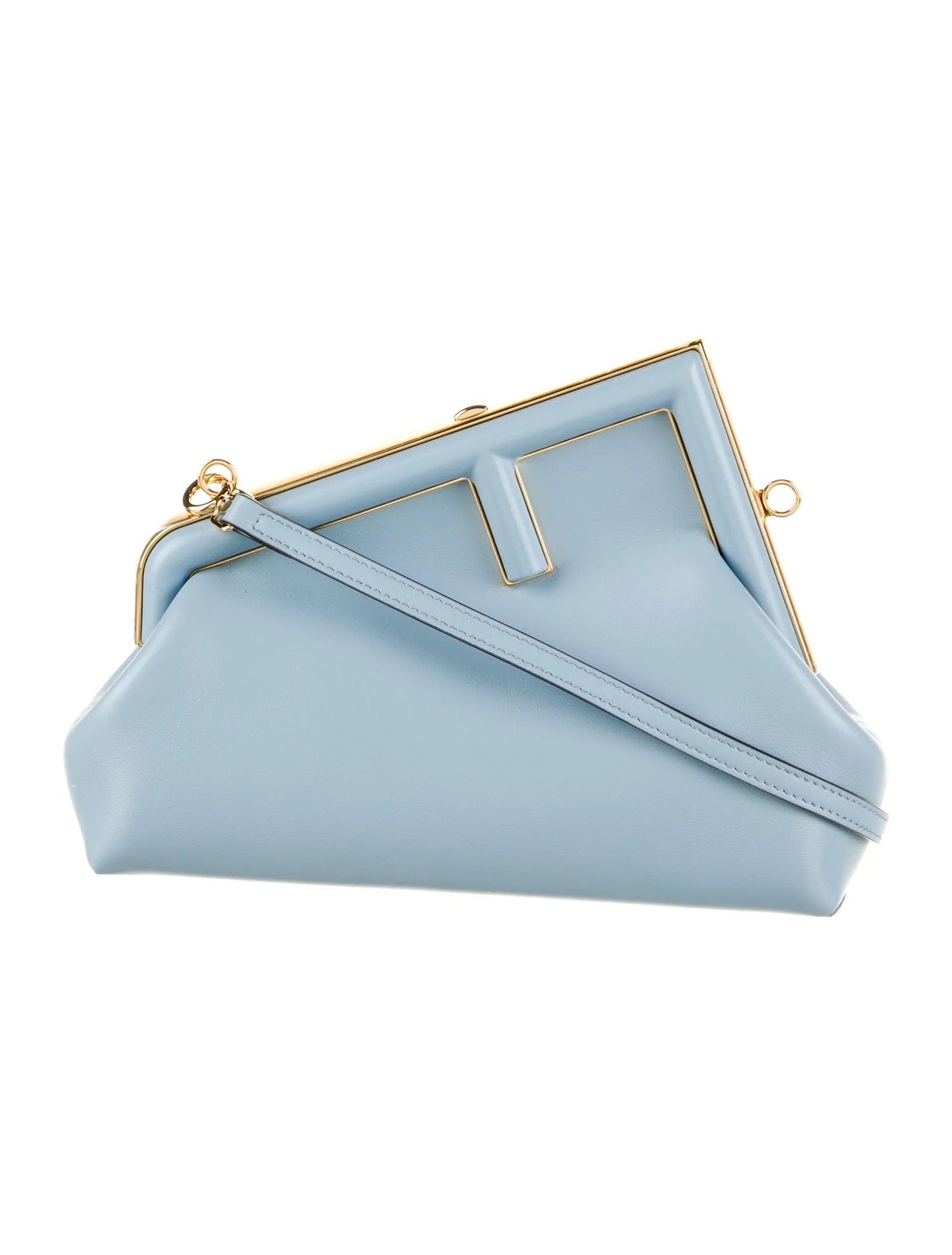 Fendi First Nappa Bag Azzuro Leather Blue Medium Travel Bag