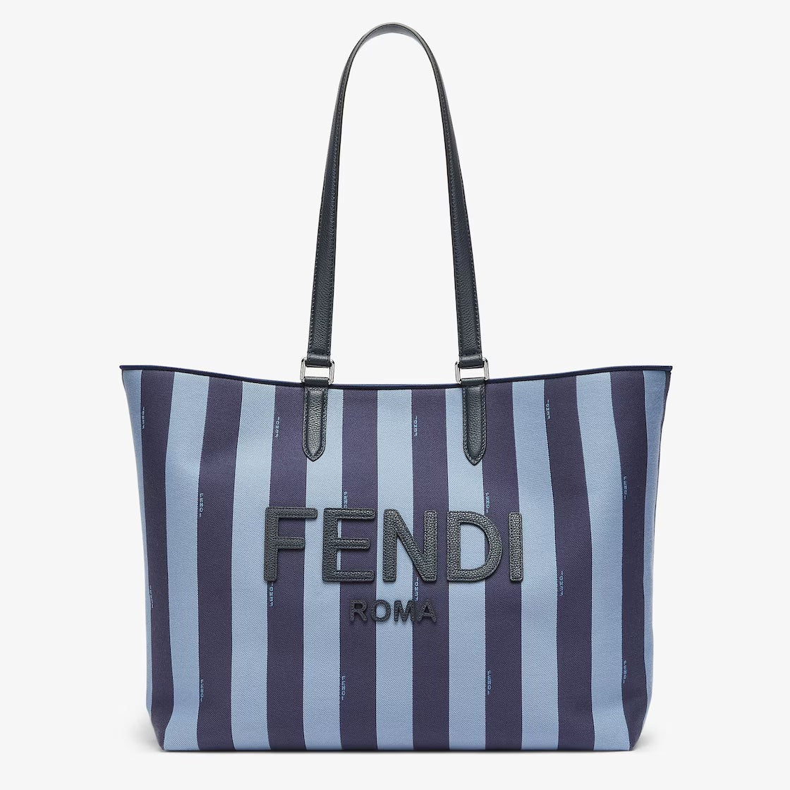 Fendi Pequin Shopper Tote Bag Blue