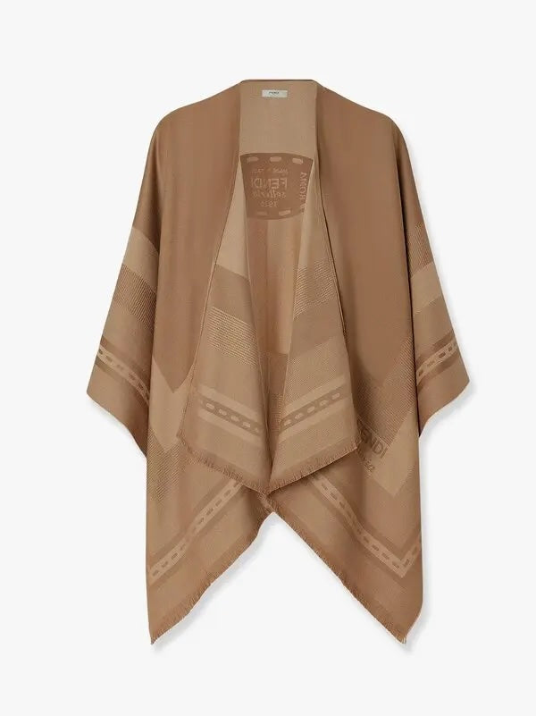 Fendi Wool Blend Poncho Handbag Travel Bag