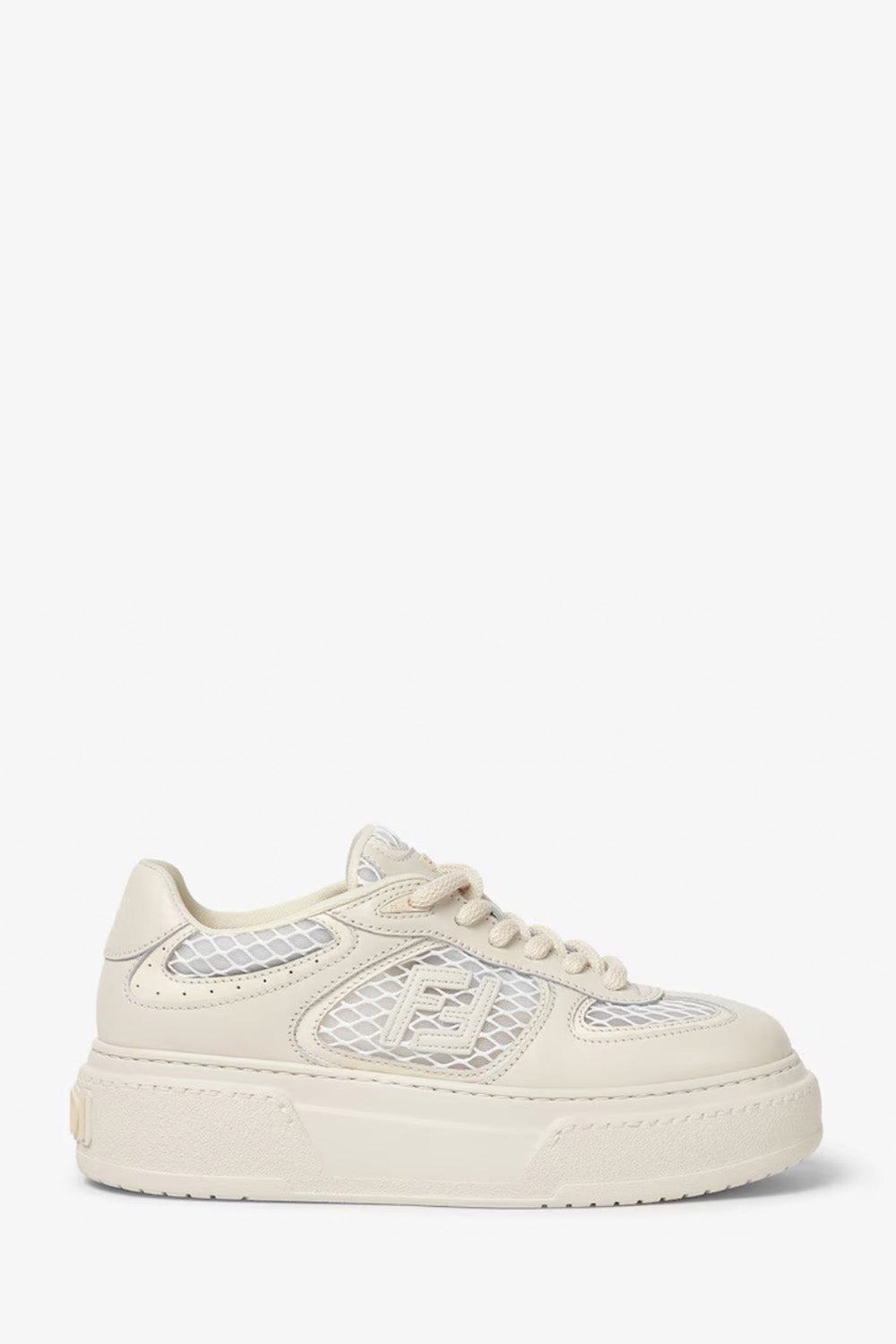 Fendi Handbag Match And Mesh Platform Low-Tops Leather Shoes