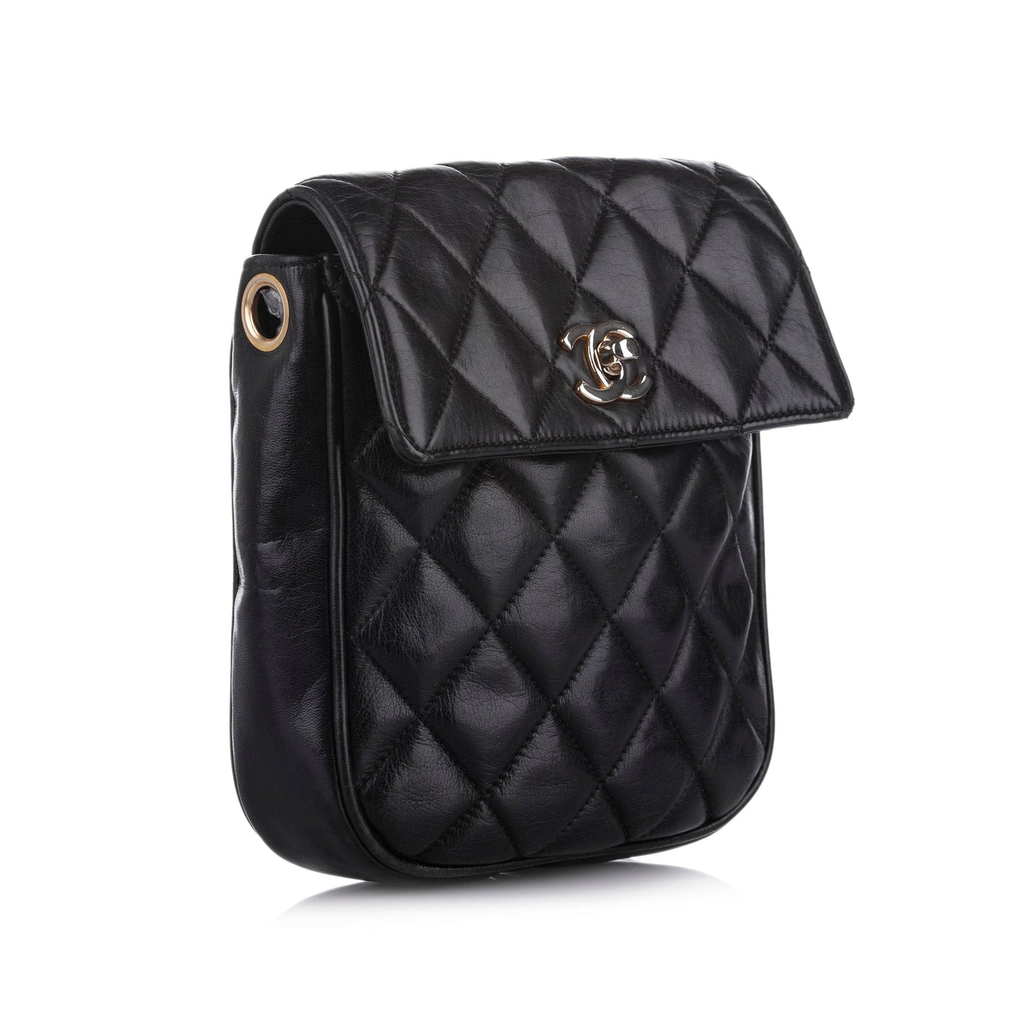 Chanel CC Lambskin Crossbody Bag Leather Matelasse