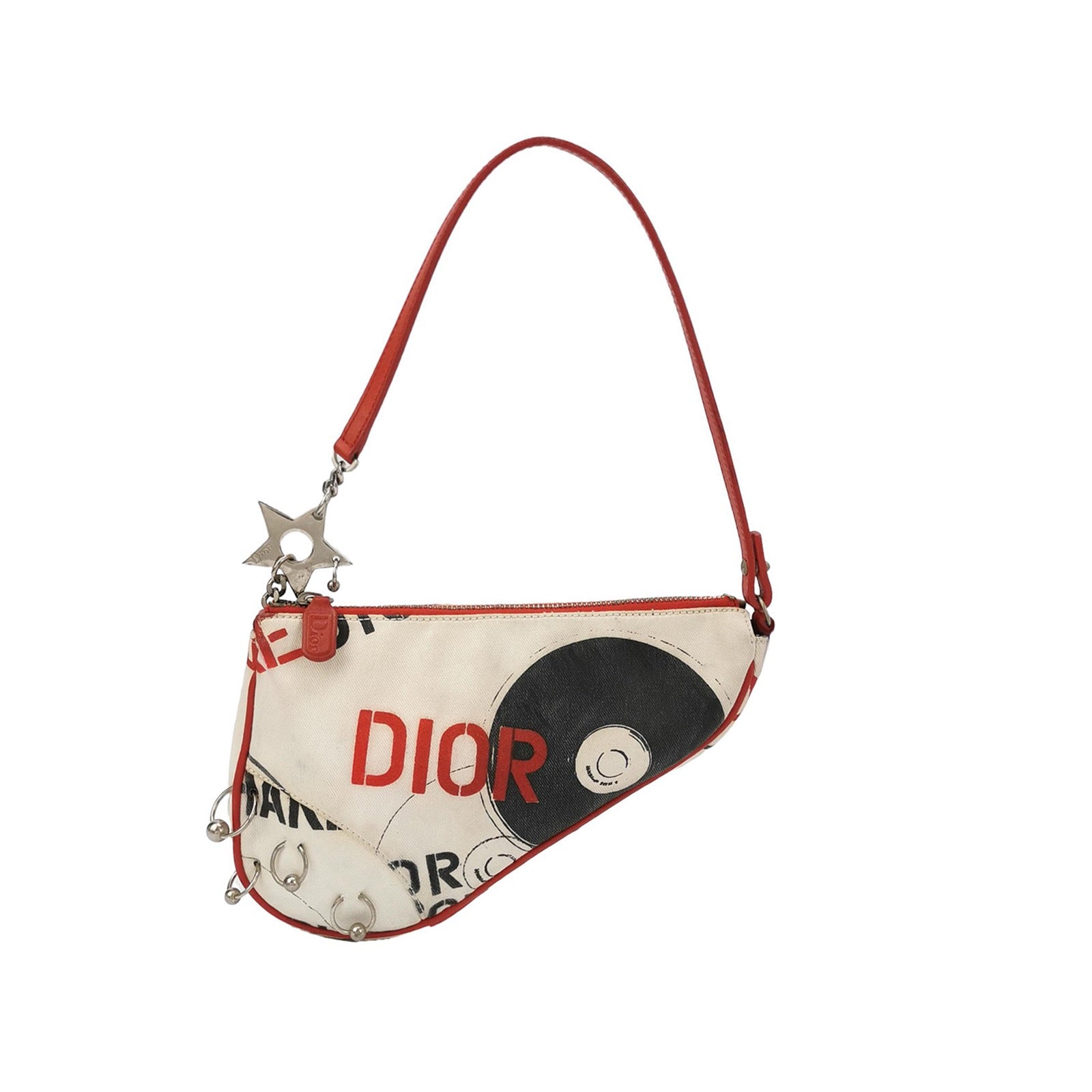 Dior Saddle Mini Classic Hardcore By John Galliano Canvas White Travel Bag