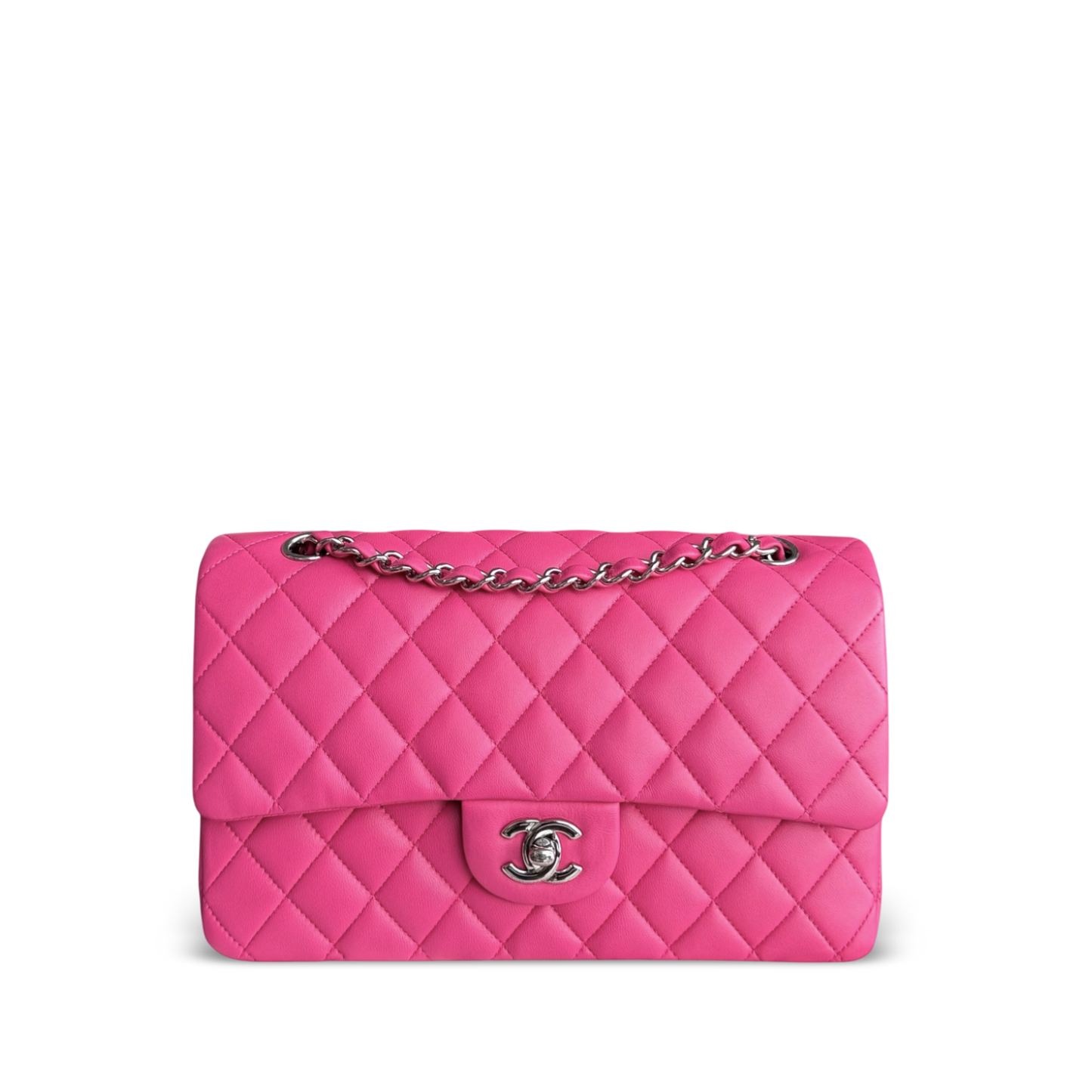 Chanel Classic Flap Medium Bag - Lambskin Hot Quilted Pink Handbag