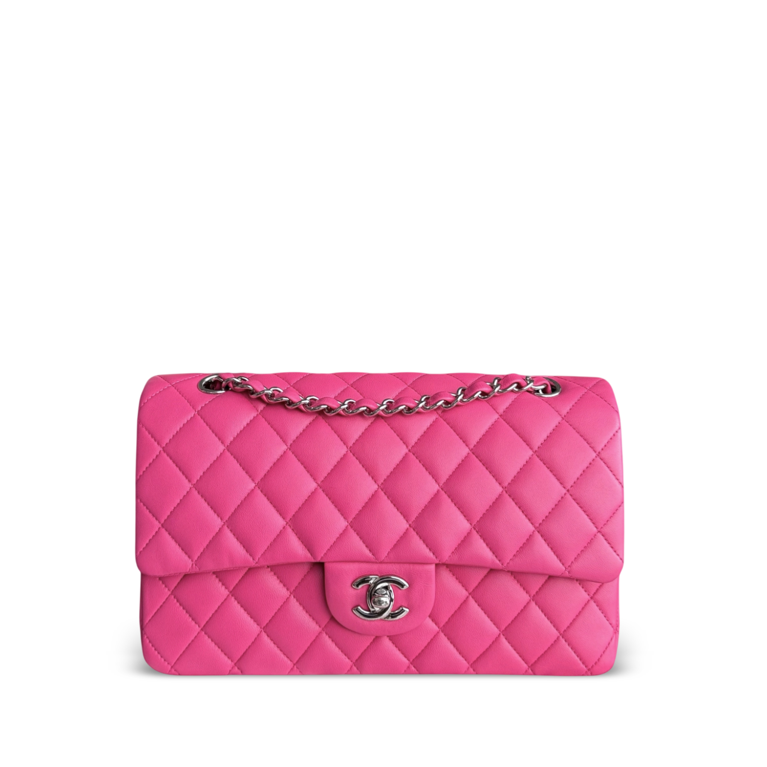 Chanel Classic Flap Medium Bag - Lambskin Hot Quilted Pink Handbag