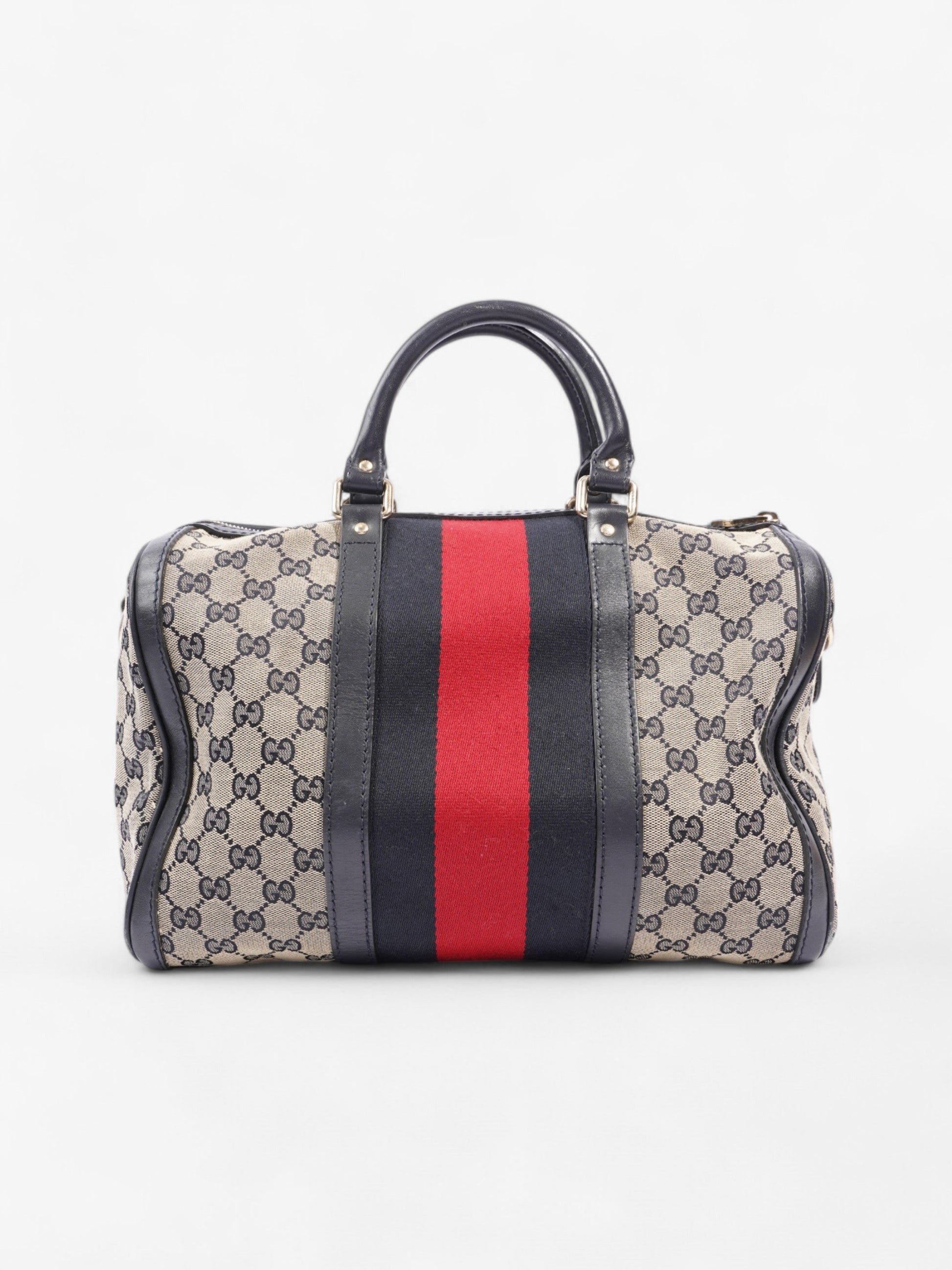 Gucci Boston Bag Supreme Navy Medium Canvas Blue Shoulder Bag