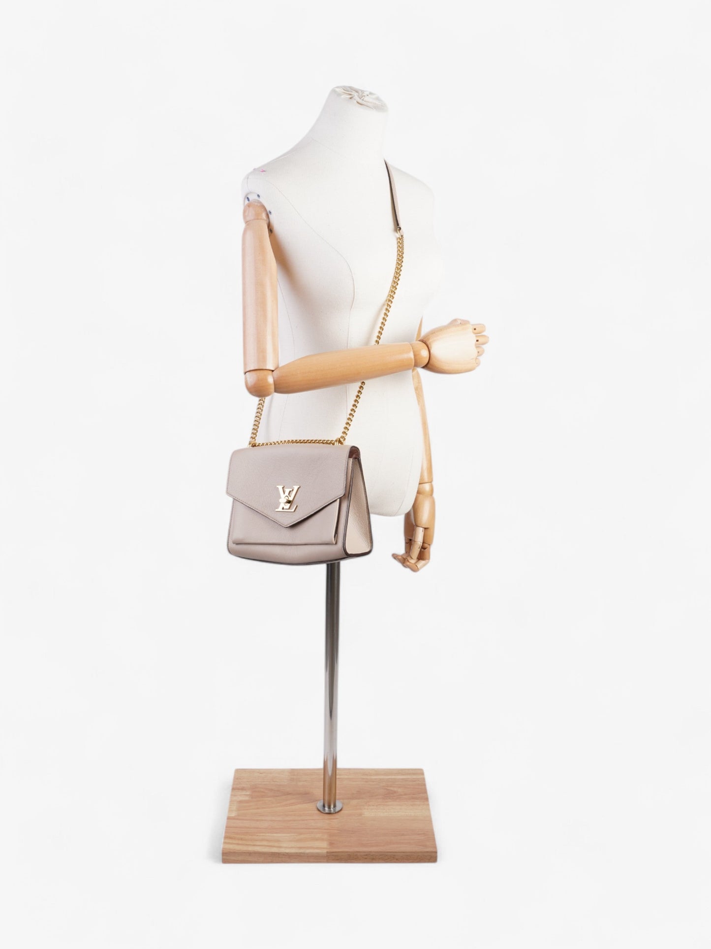 Louis Vuitton Mylockme Greige BB Leather Calfskin Handbag
