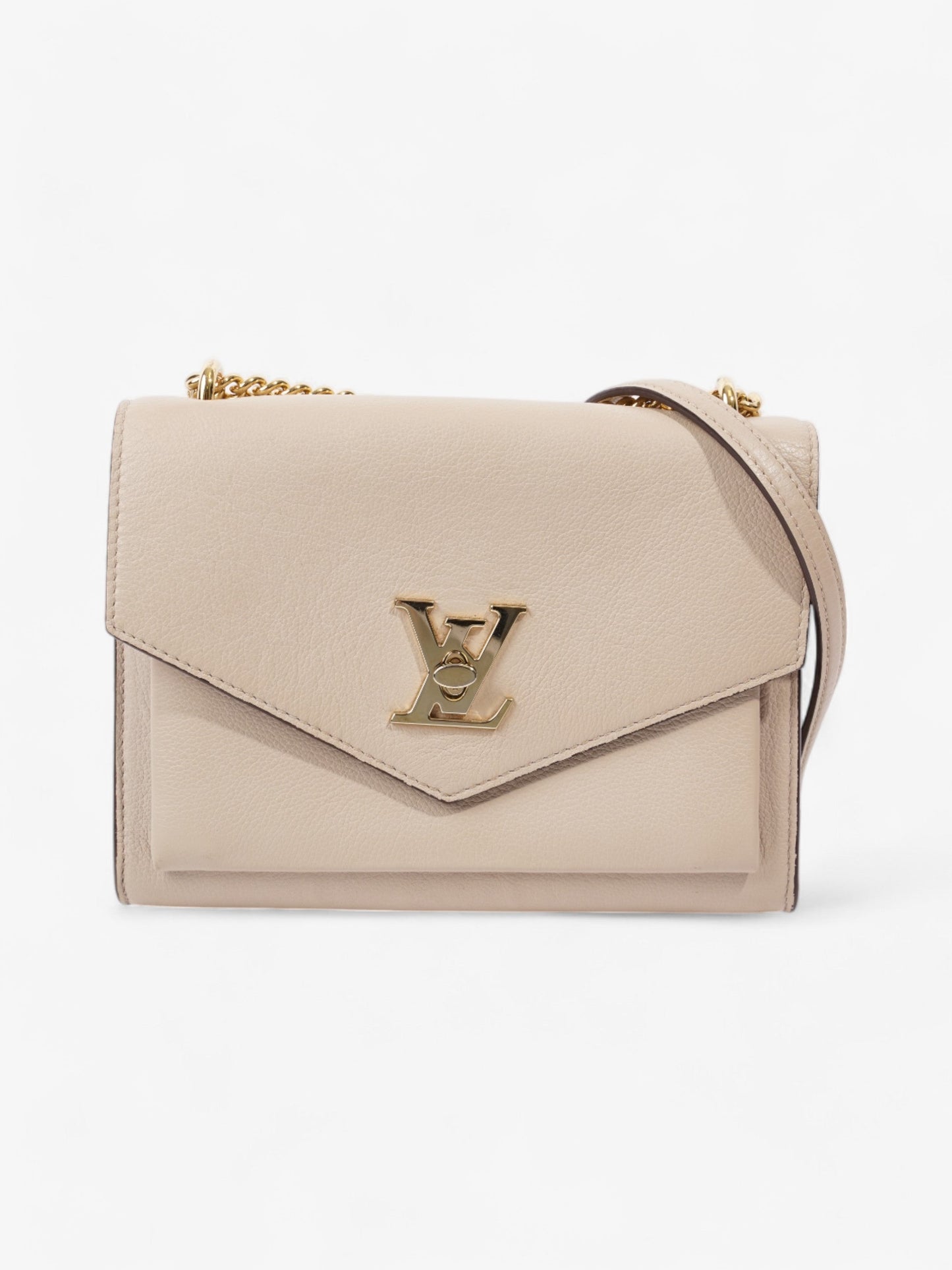 Louis Vuitton Mylockme Greige BB Leather Calfskin Handbag