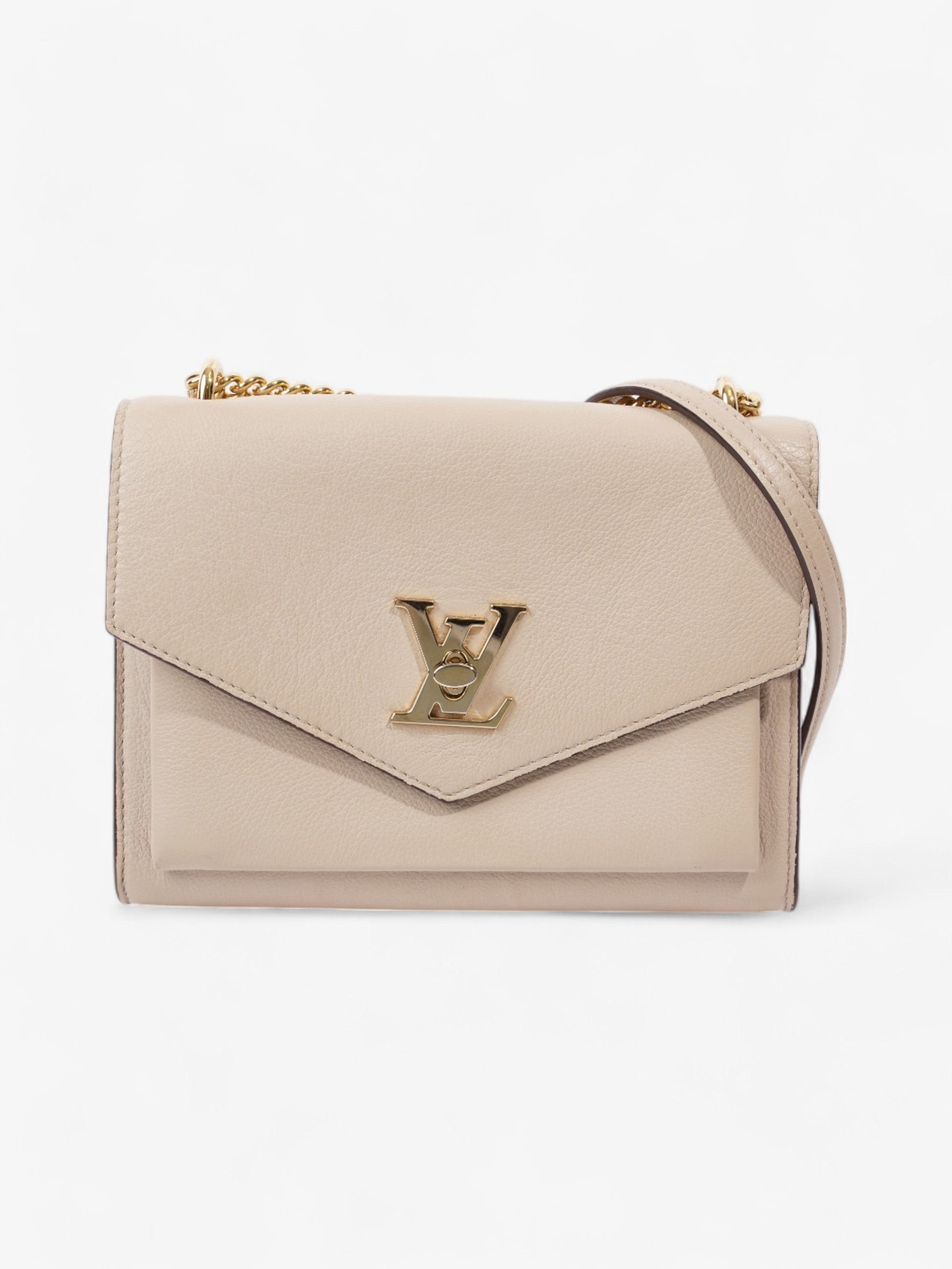 Louis Vuitton Mylockme Greige BB Leather Calfskin Handbag