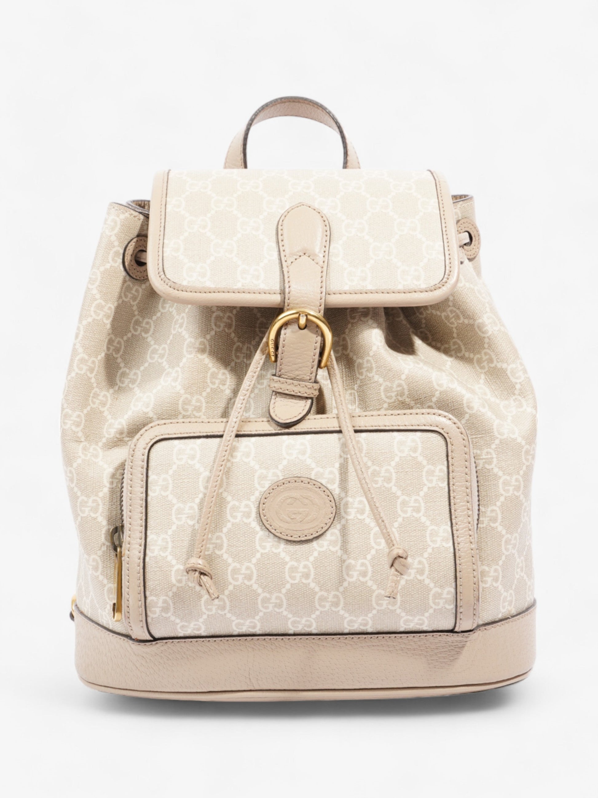 Gucci Interlocking Backpack And Supreme Coated Small Canvas White