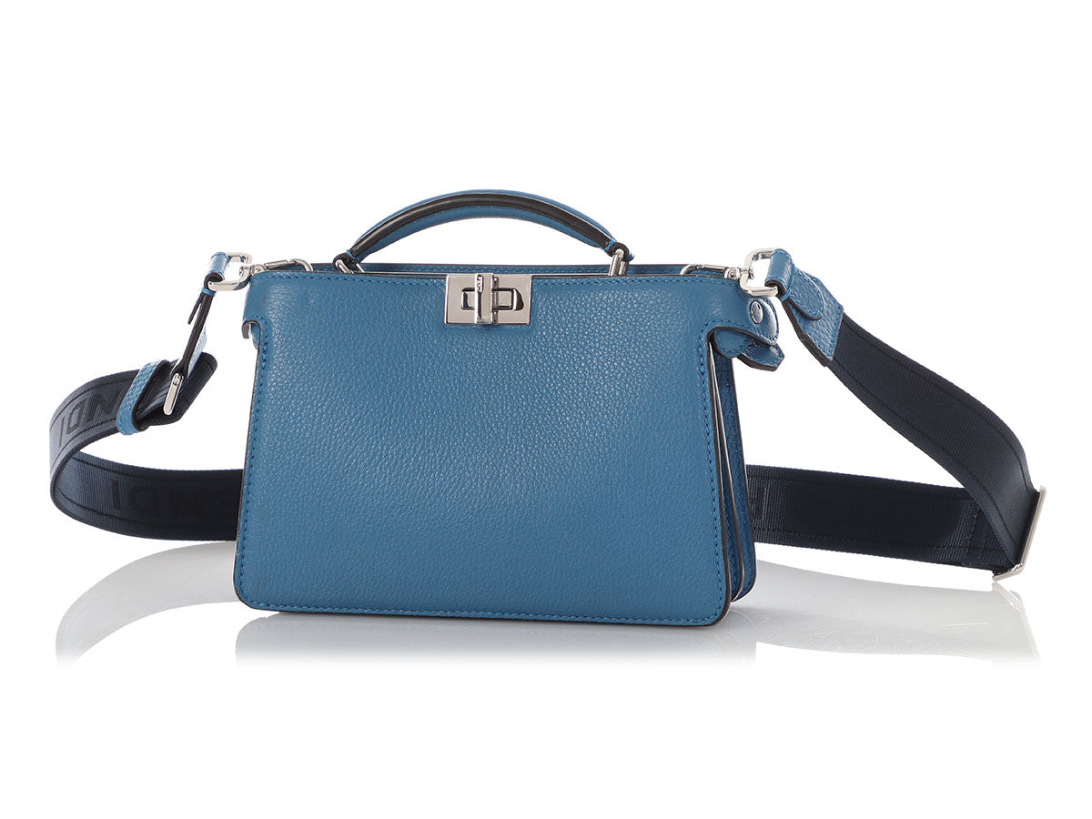 Fendi Cornflower Peekaboo Iseeu Cross Crossbody Bag Blue