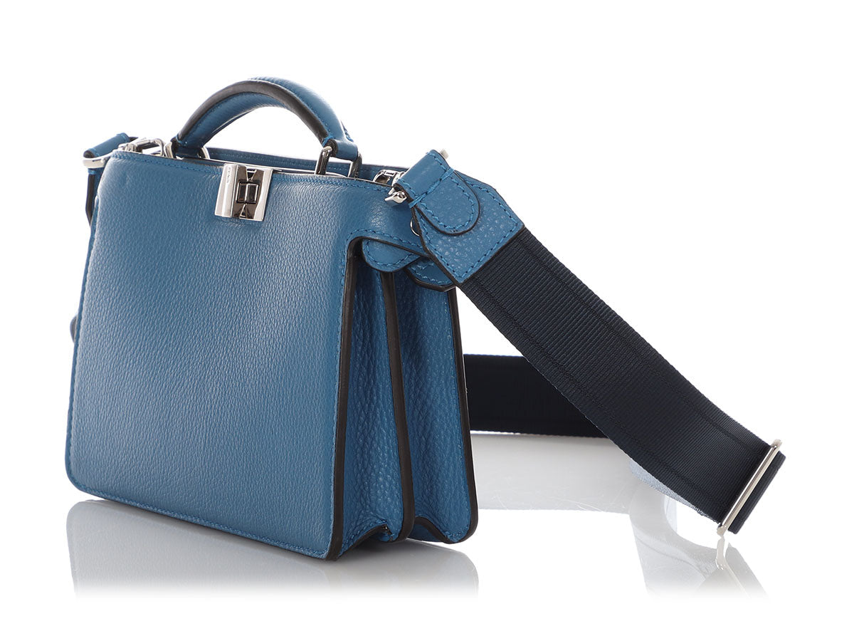 Fendi Cornflower Peekaboo Iseeu Cross Crossbody Bag Blue