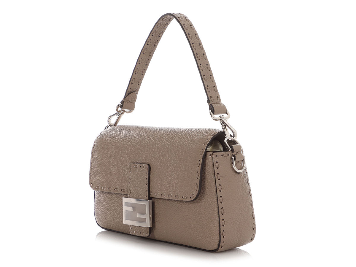 Fendi Selleria Baguette Shoulder Bag Brown Medium
