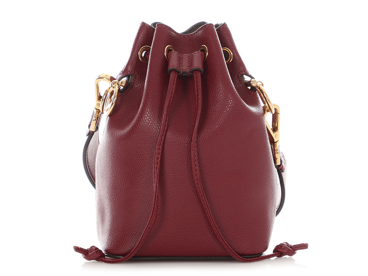 Fendi Calfskin Mon Tr Sor Crossbody Bag Red Mini