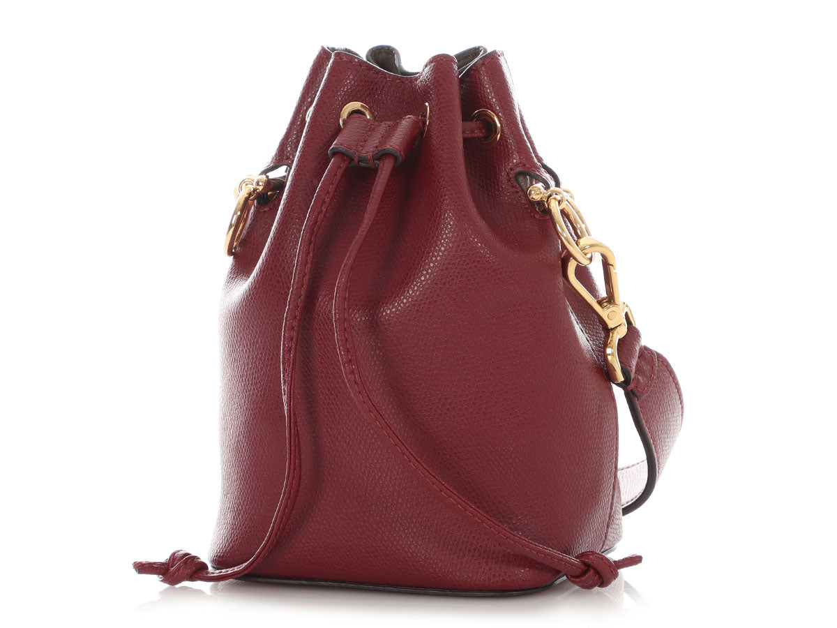 Fendi Calfskin Mon Tr Sor Crossbody Bag Red Mini