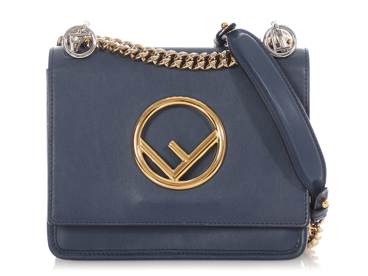 Fendi Kan Shoulder Bag Blue Small Chain