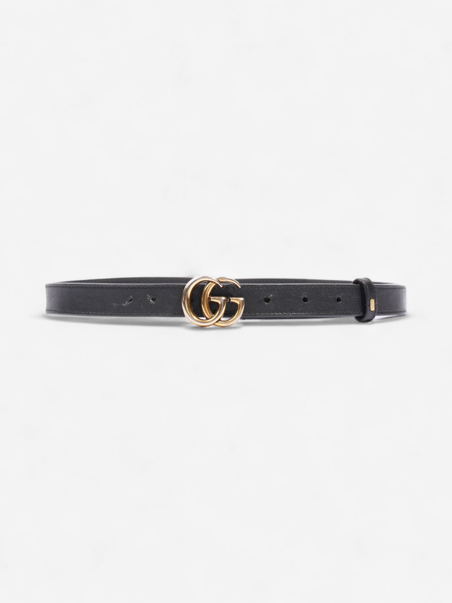 Gucci Marmont Thin Belt Handbag Leather Black Accessory 70Cm 28