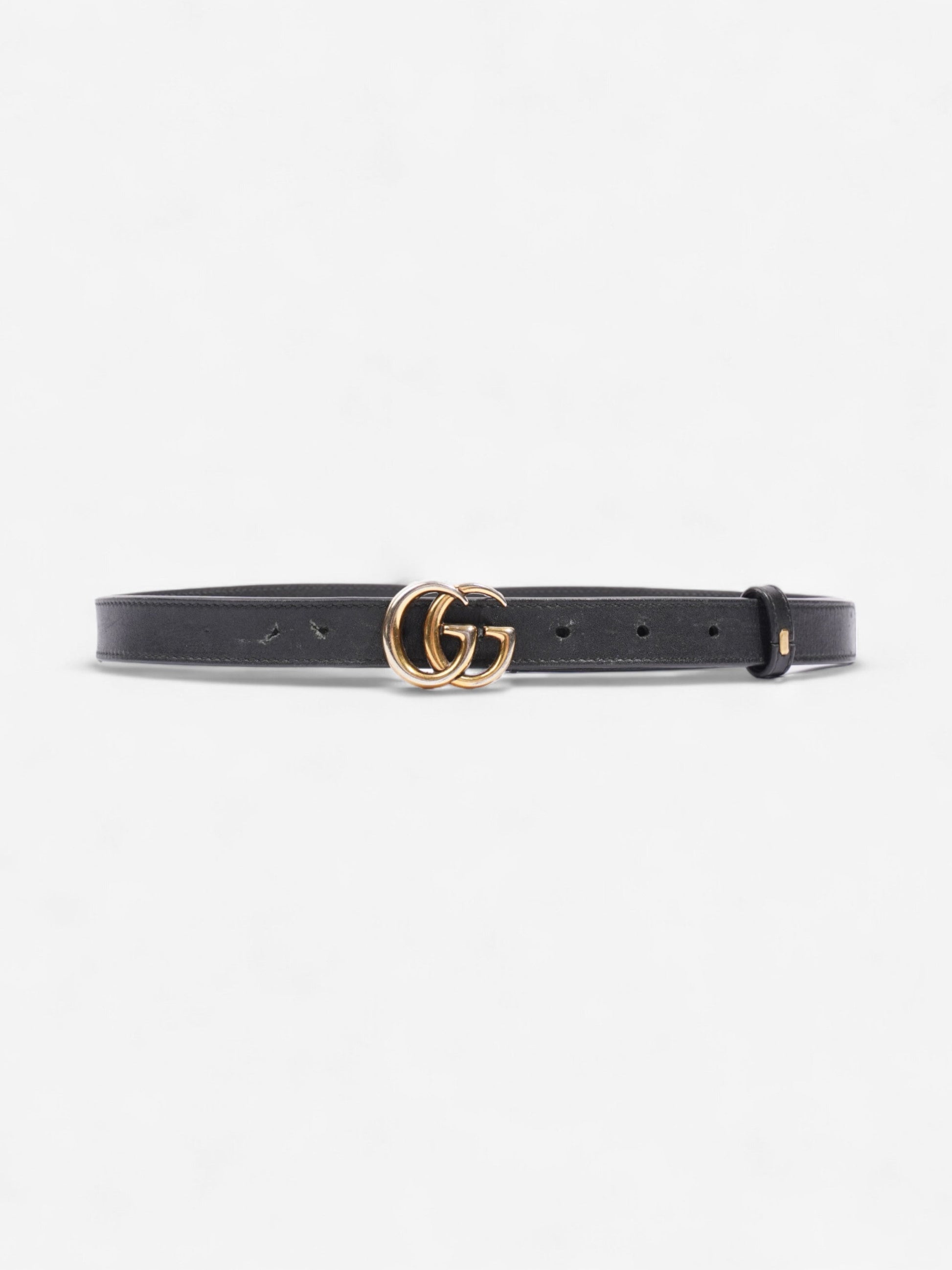 Gucci Marmont Thin Belt Handbag Leather Black Accessory 70Cm 28