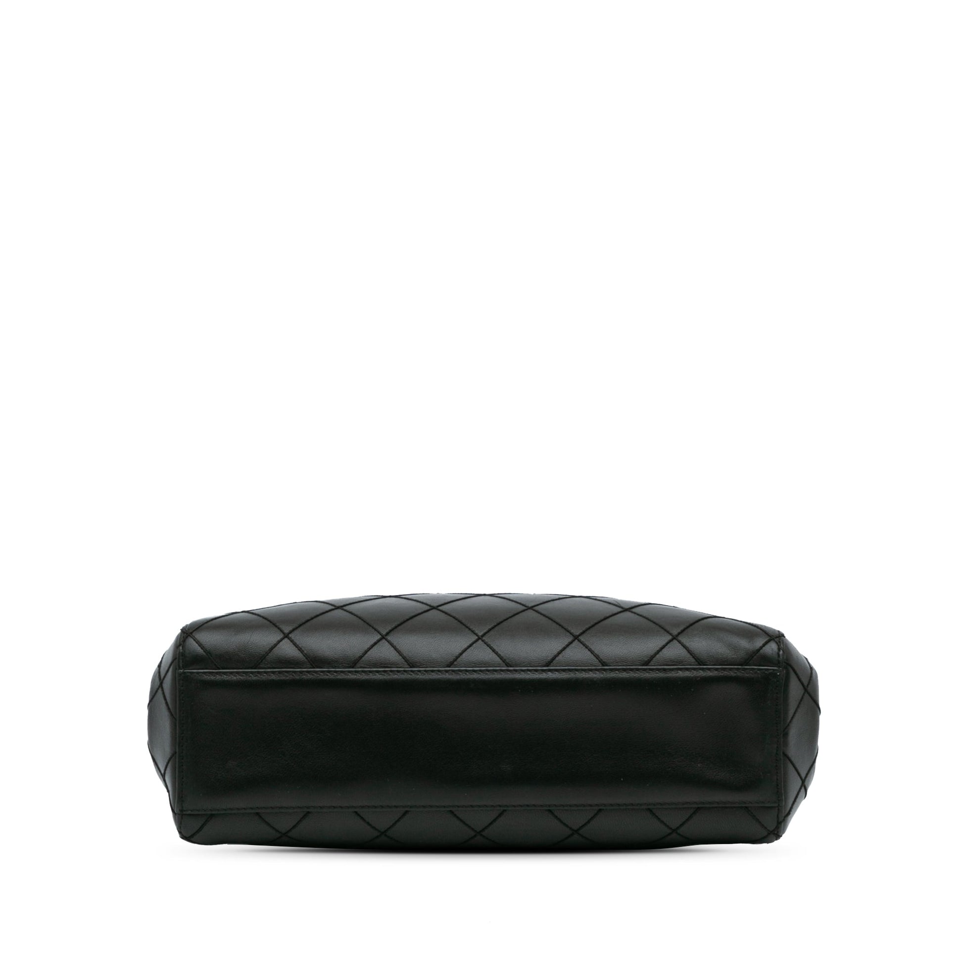Black Chanel Stitched Lambskin Handbag