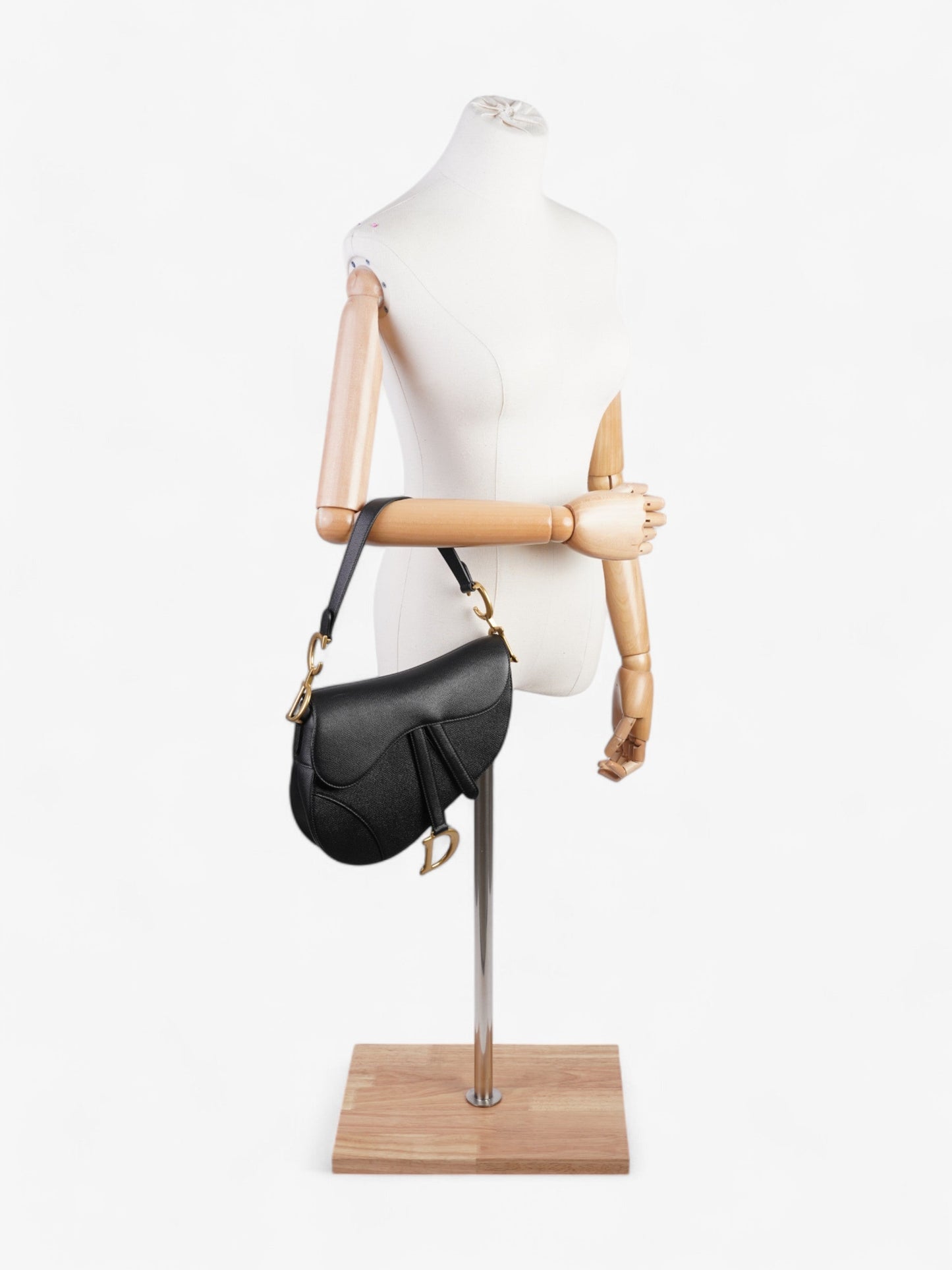 Dior Christian Saddle Bag Calfskin Leather Black Shoulder Bag