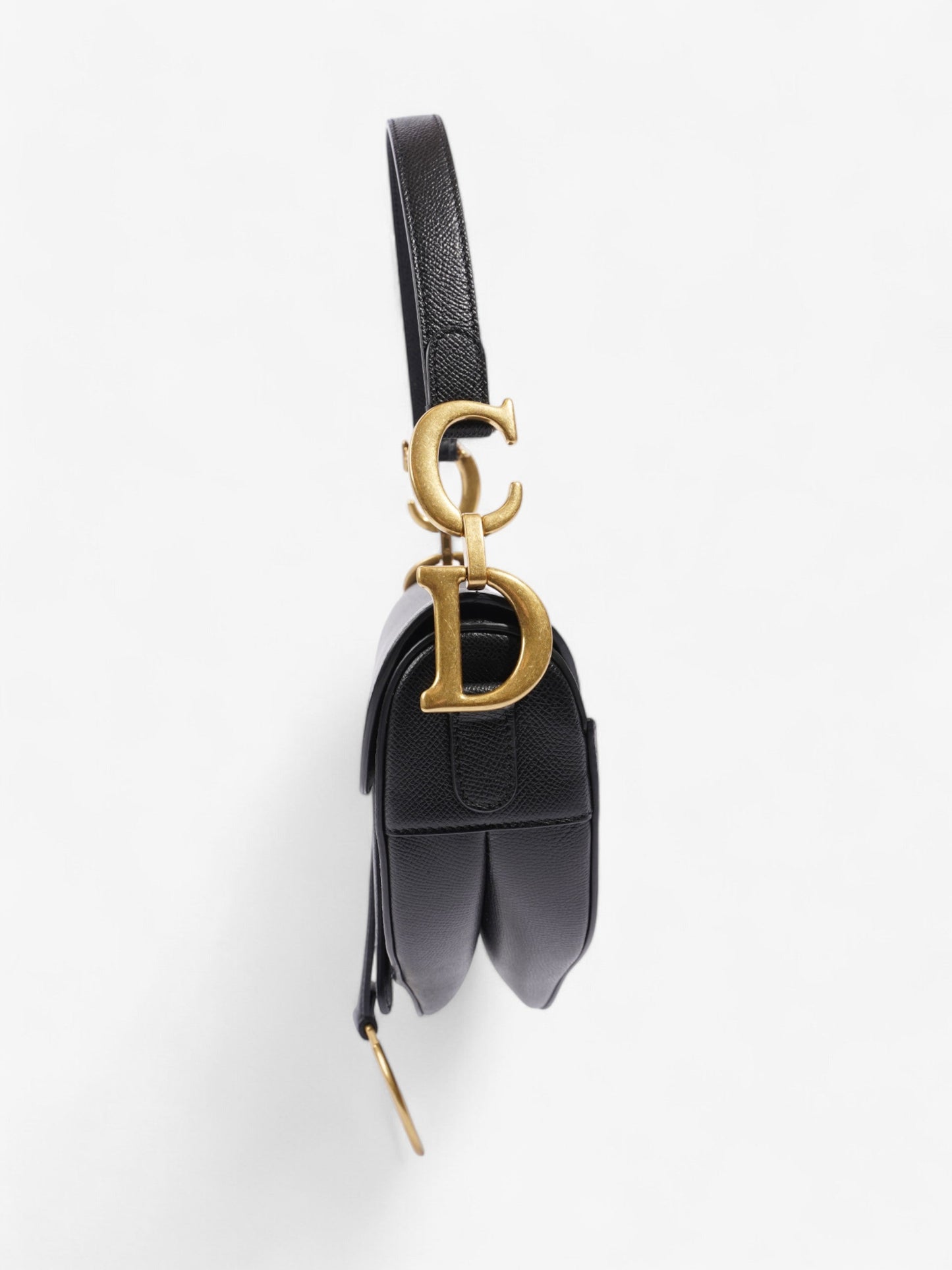 Dior Christian Saddle Bag Calfskin Leather Black Shoulder Bag