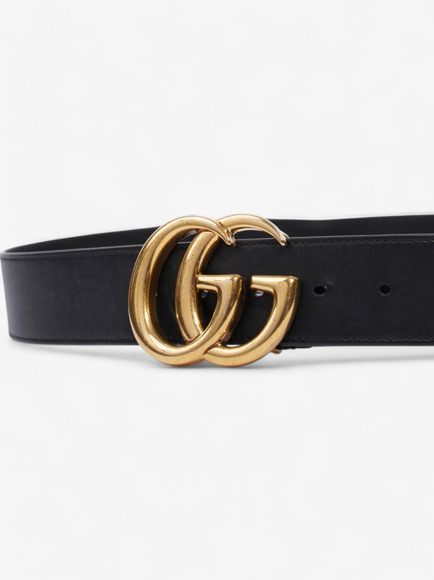 Gucci Marmont Wide Belt Handbag Leather Black Accessory 80Cm 32