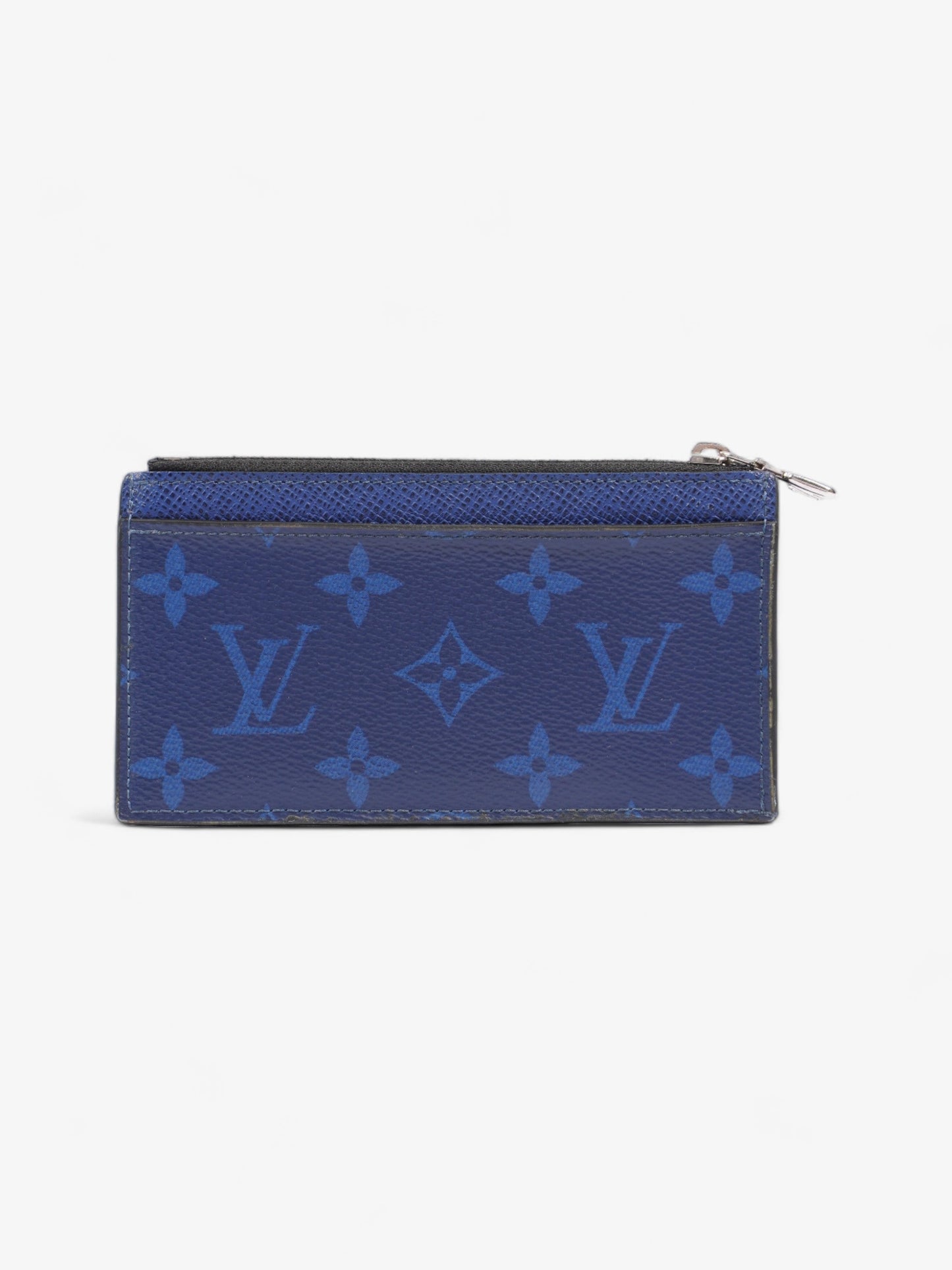 Louis Vuitton Coin Card Holder Navy Leather Blue Wallet Case