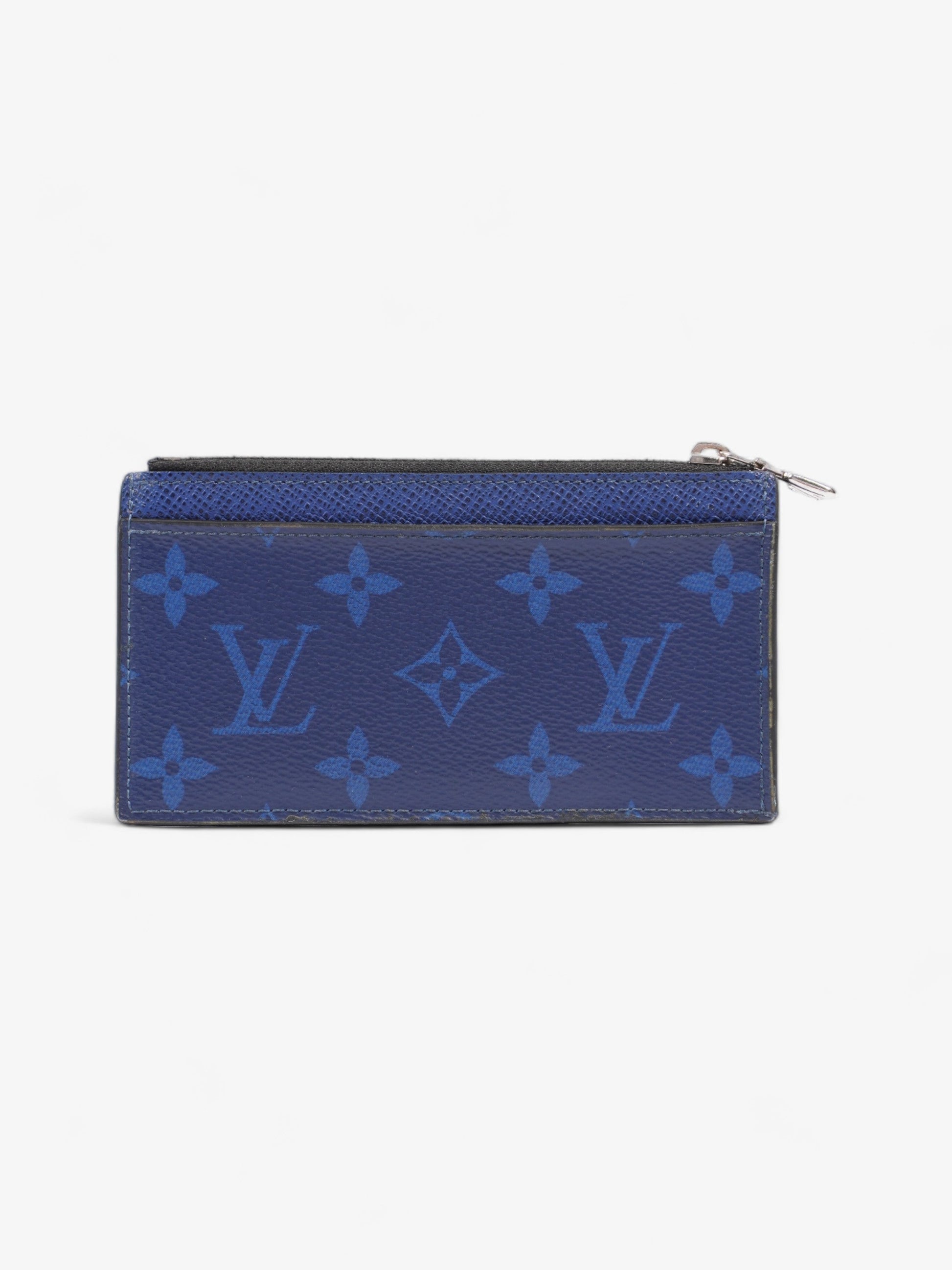 Louis Vuitton Coin Card Holder Navy Leather Blue Wallet Case