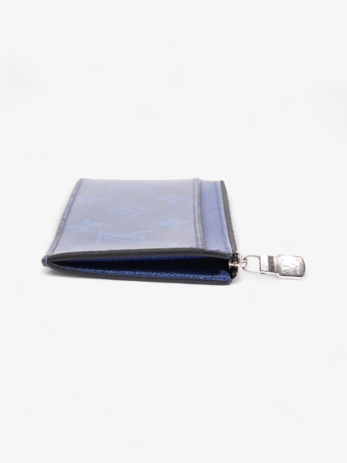 Louis Vuitton Coin Card Holder Navy Leather Blue Wallet Case