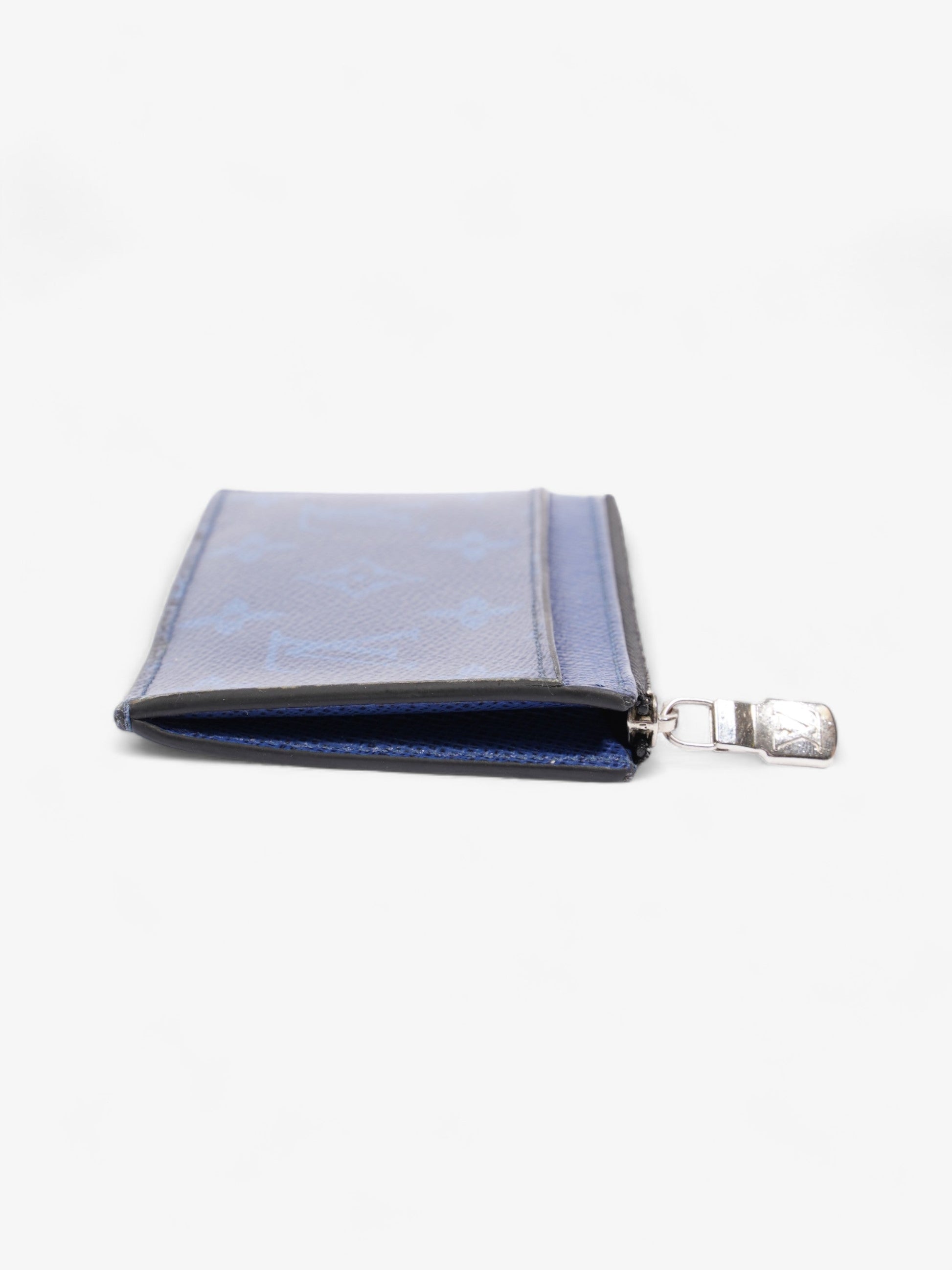 Louis Vuitton Coin Card Holder Navy Leather Blue Wallet Case