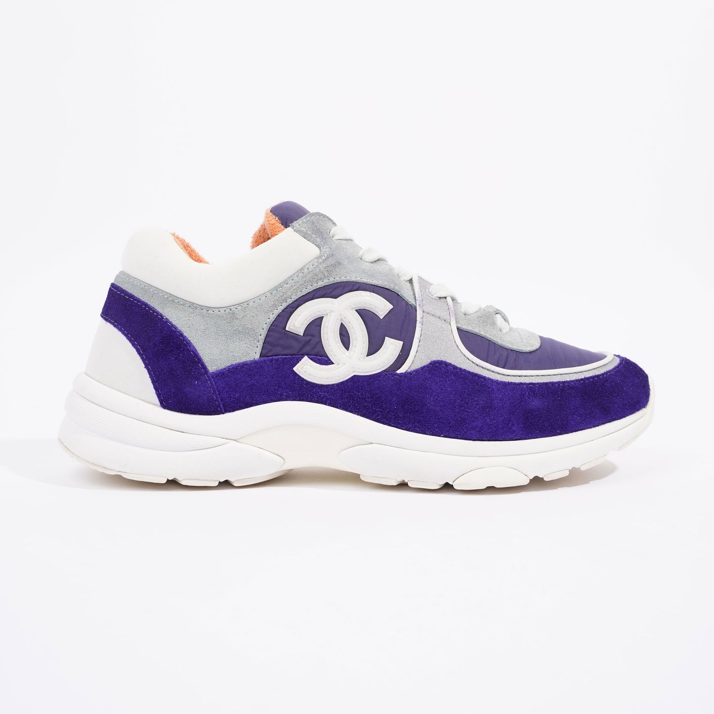 Chanel CC Logo Sneaker Blue   White Nylon EU 39.5 UK 6.5