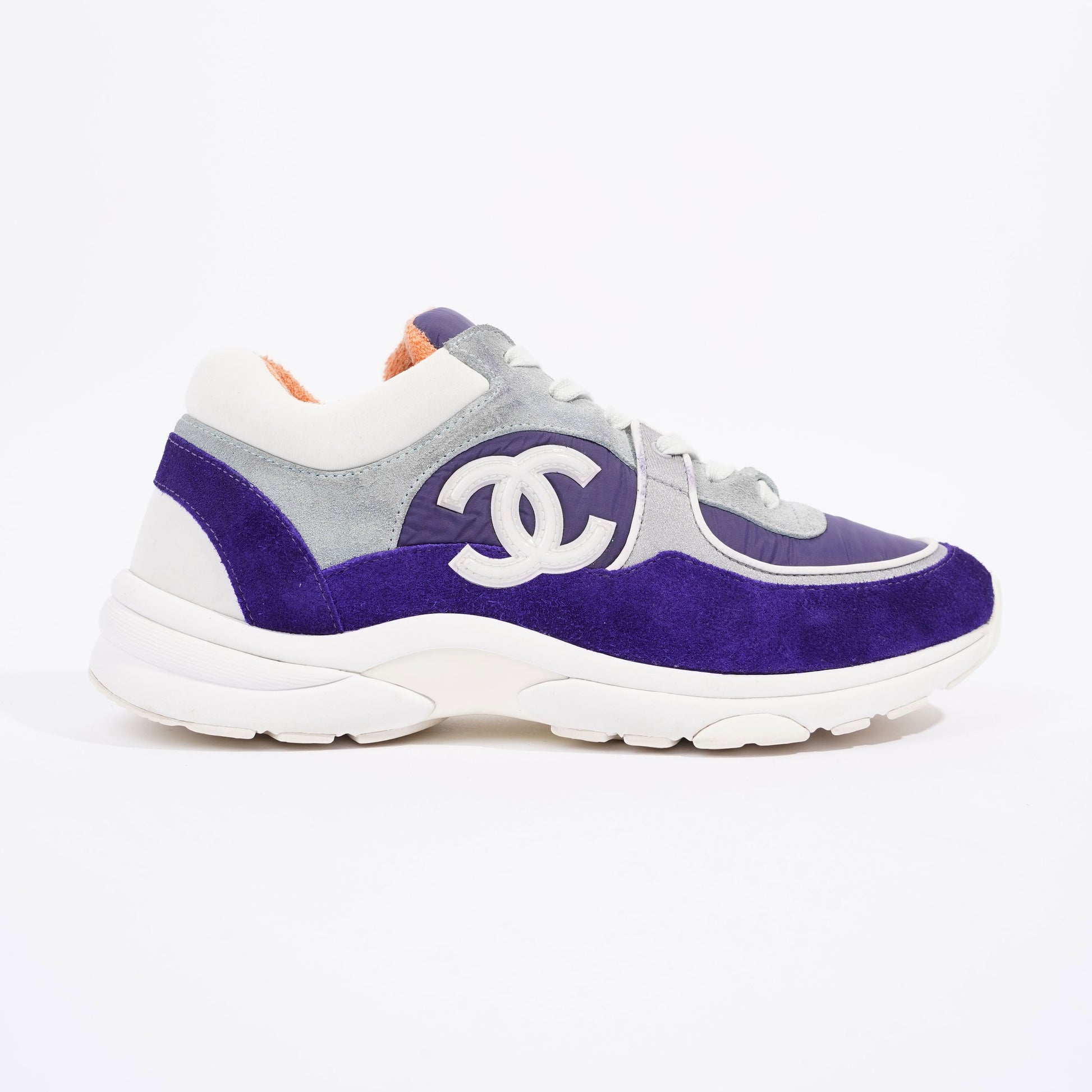 Chanel CC Logo Sneaker Blue   White Nylon EU 39.5 UK 6.5
