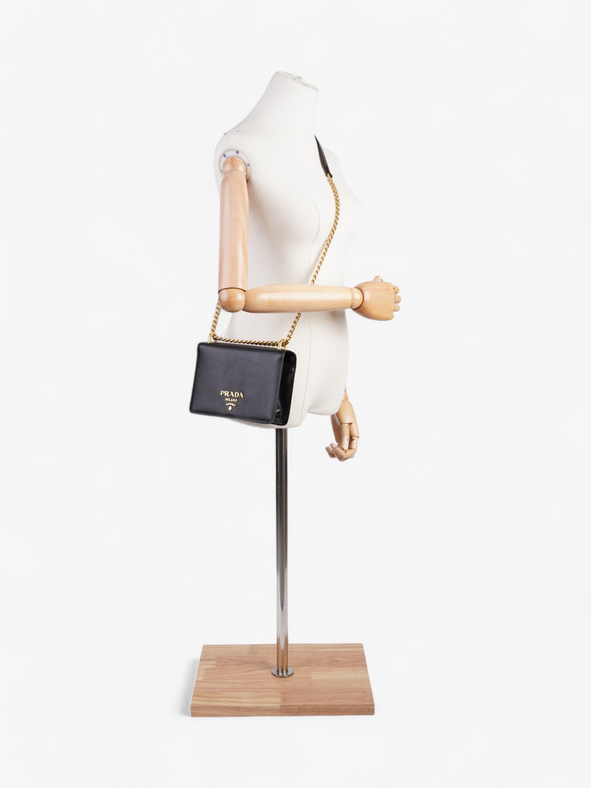 Prada Crossbody Bag Leather Saffiano Black