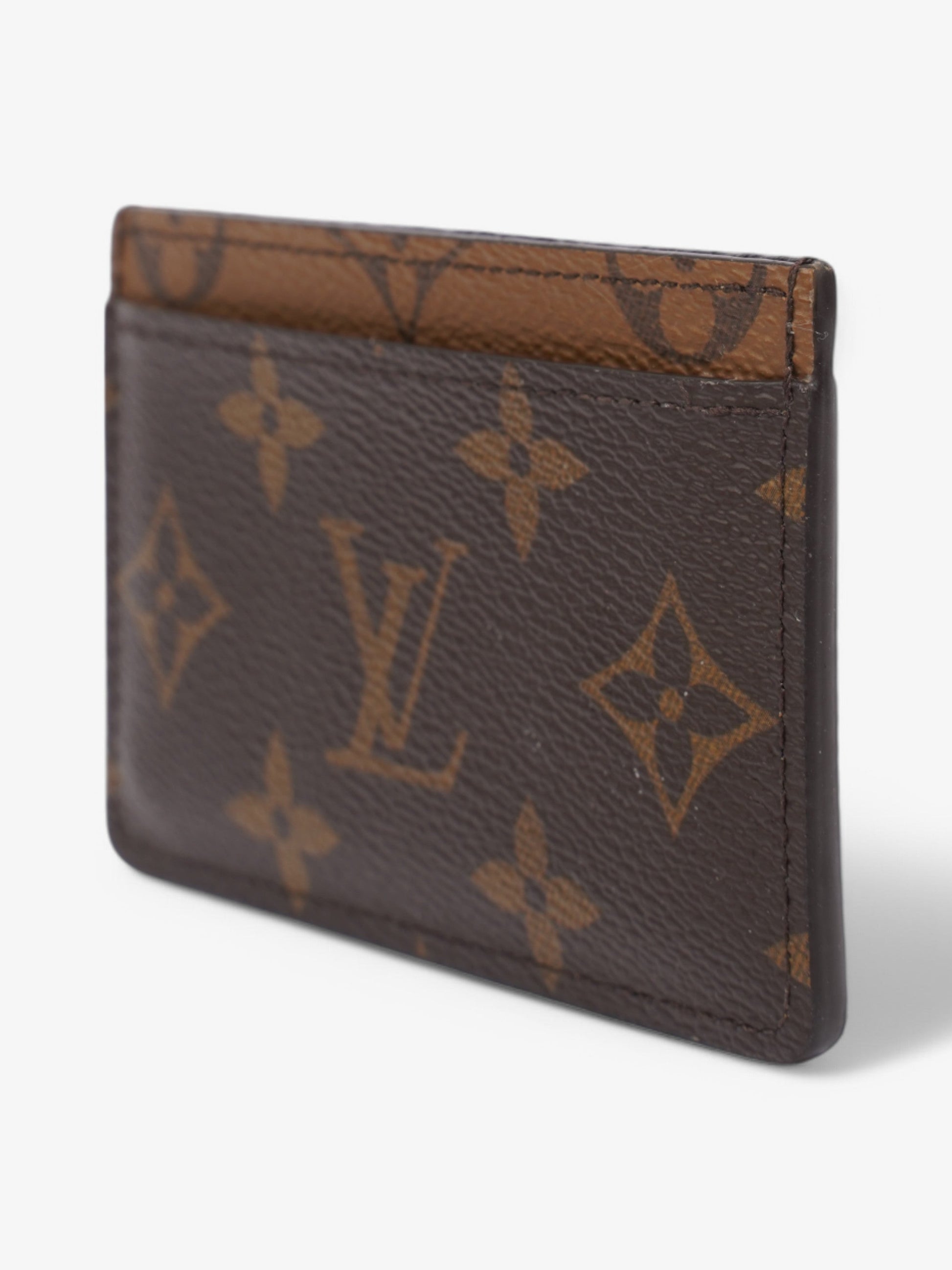 Louis Vuitton Card holder Coated Monogram Canvas Coated Canvas Brown Wallet Case