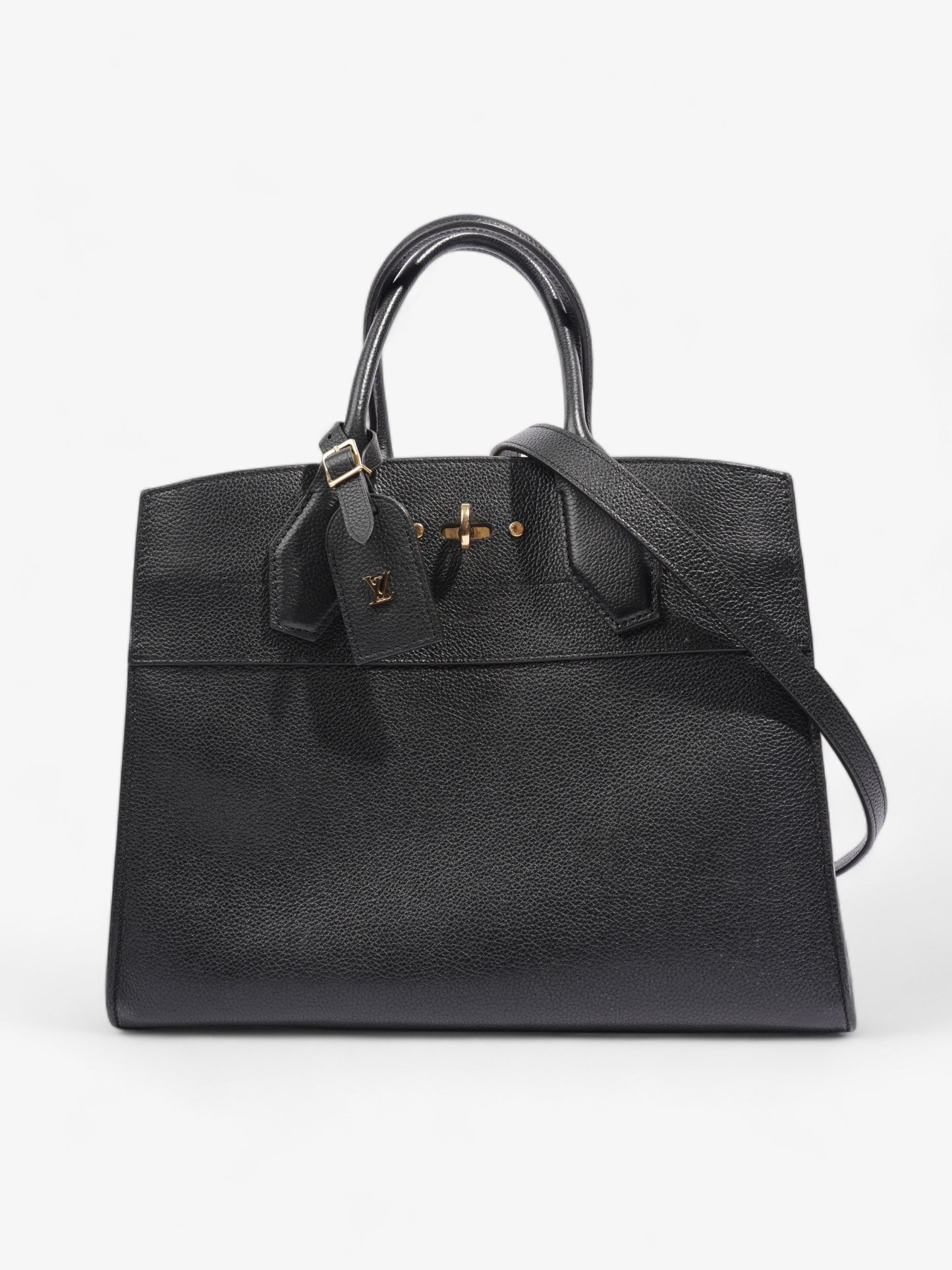 Louis Vuitton City Steamer MM Leather Black Handbag