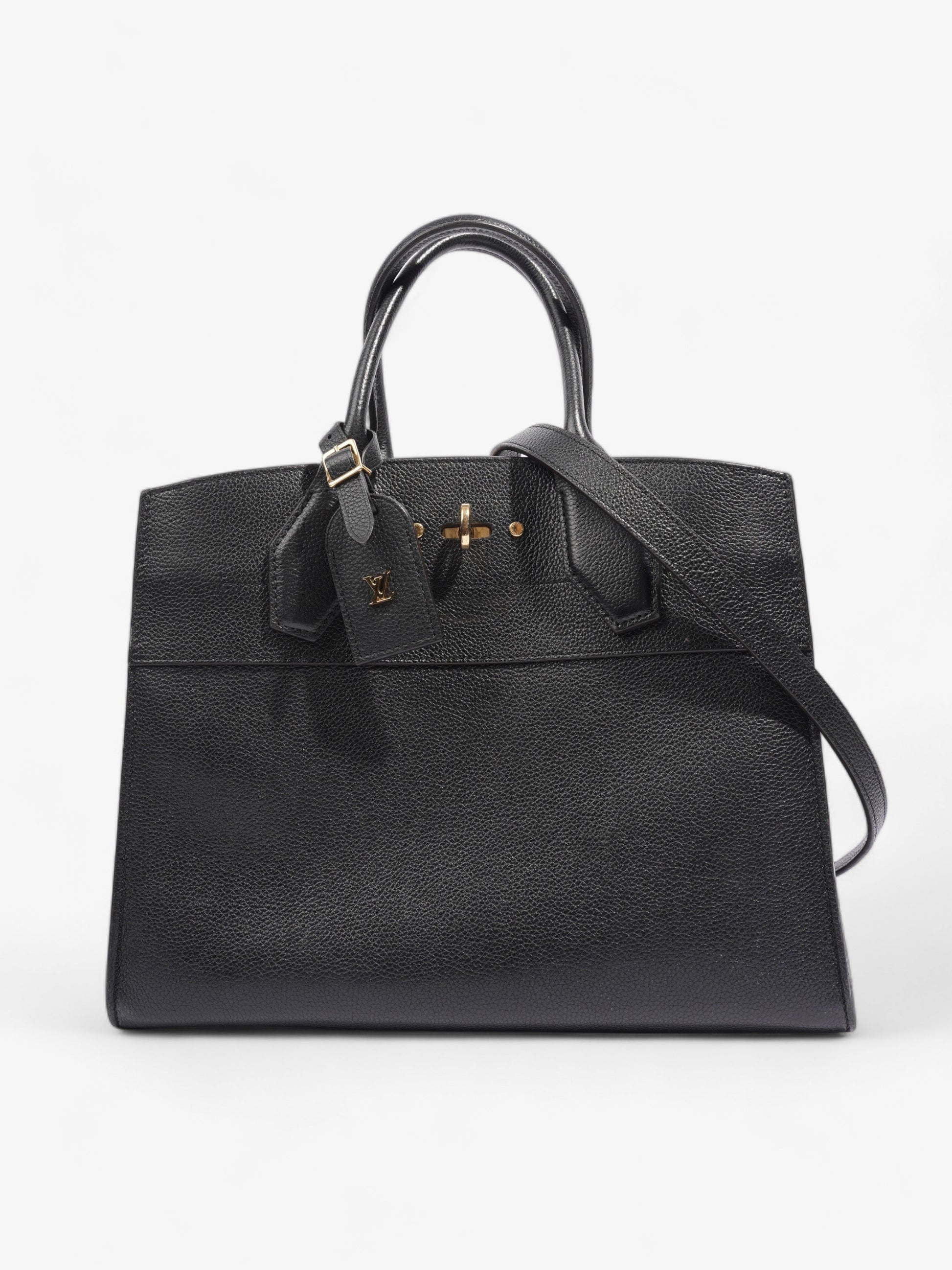 Louis Vuitton City Steamer MM Leather Black Handbag