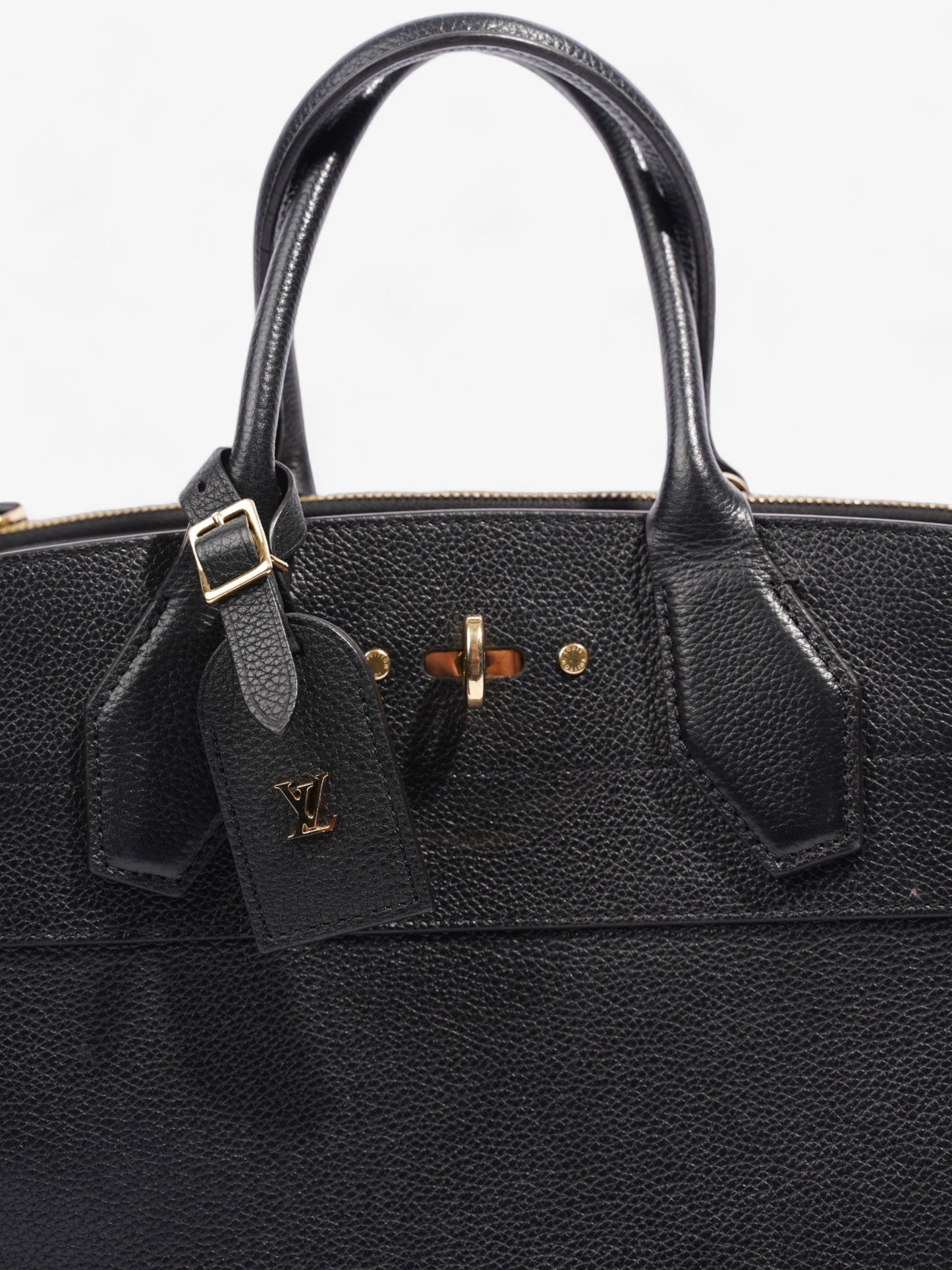 Louis Vuitton City Steamer MM Leather Black Handbag