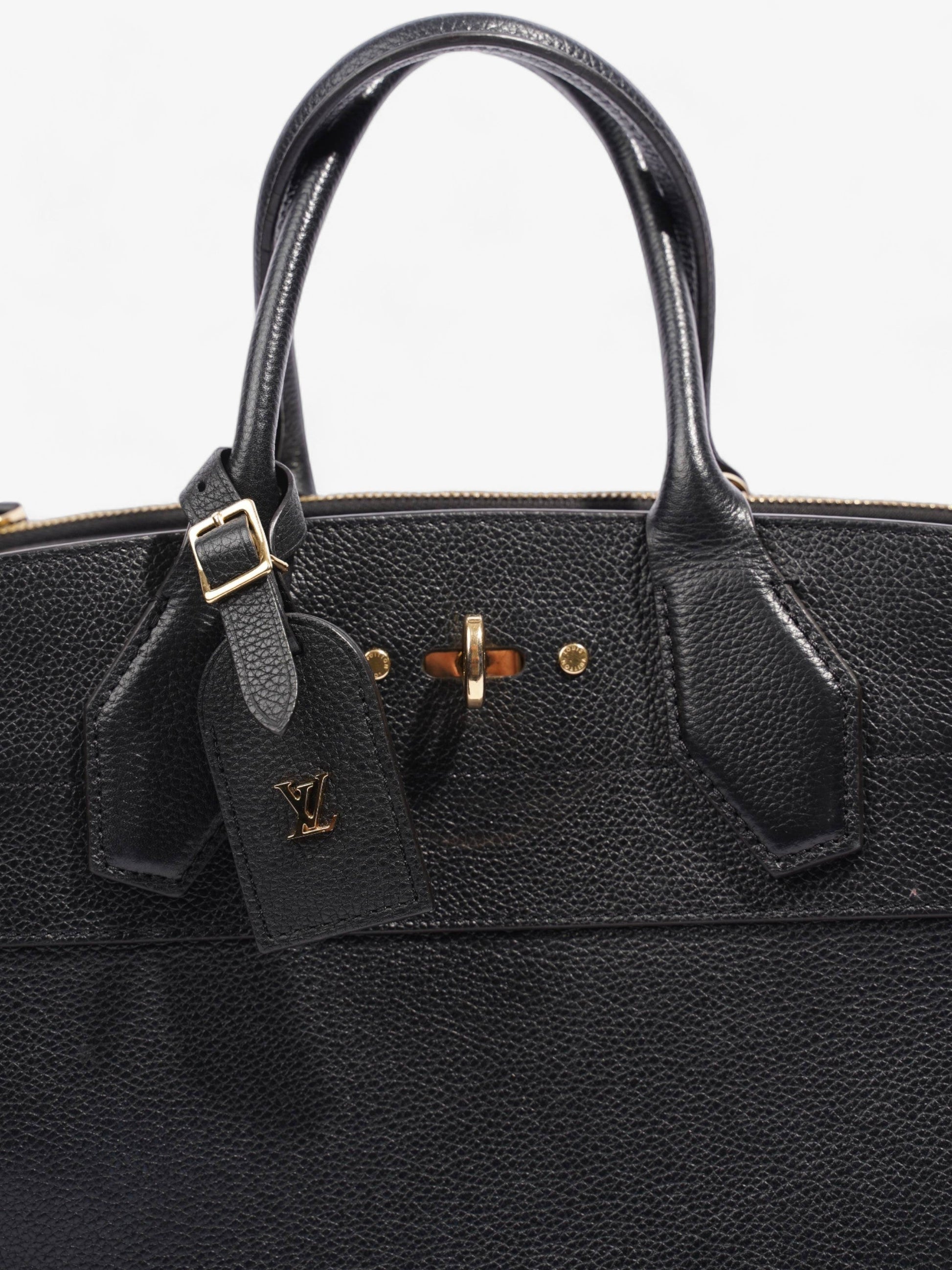 Louis Vuitton City Steamer MM Leather Black Handbag