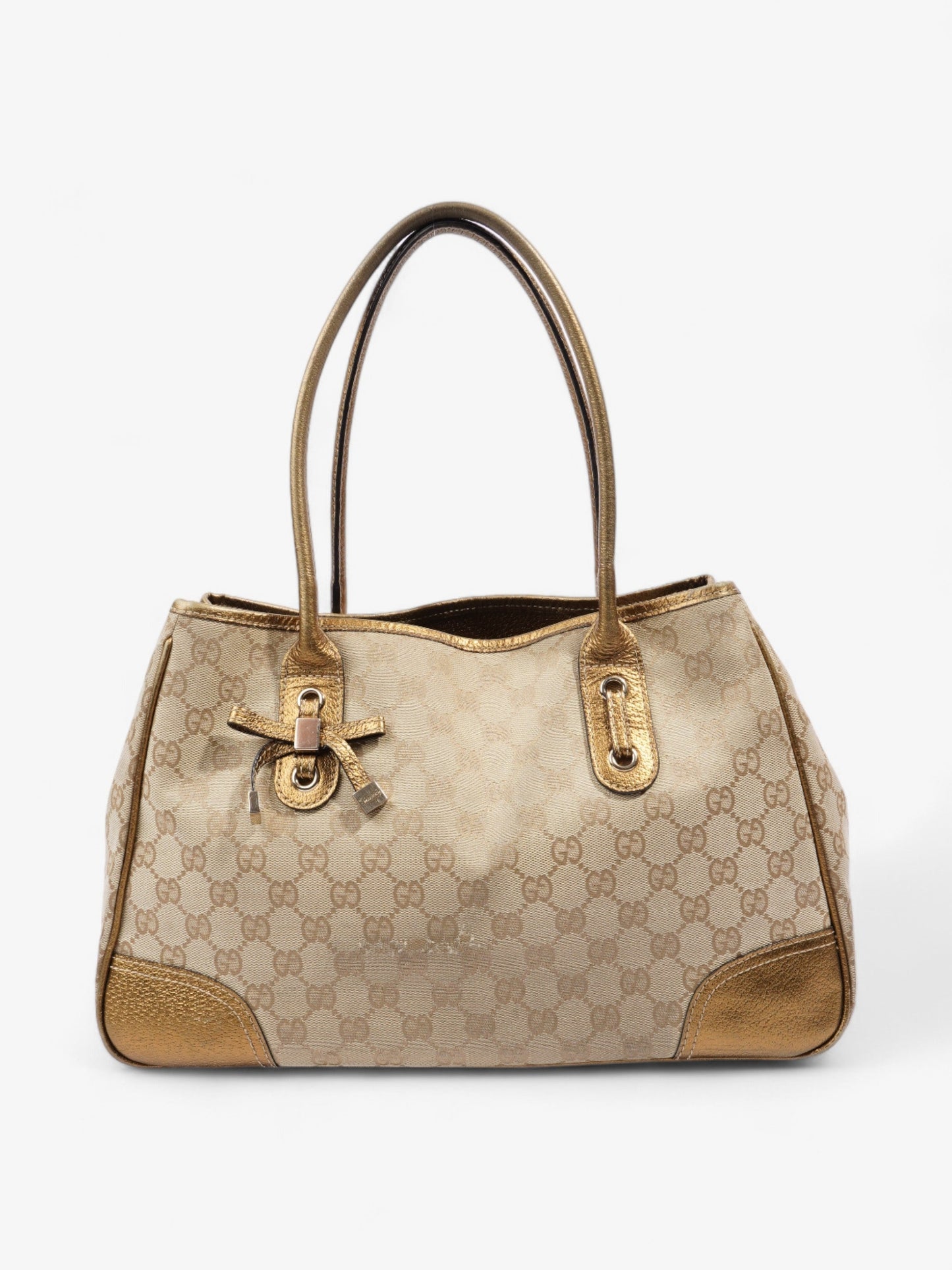 Gucci Princy Tote And Ebony Supreme Medium Canvas Beige Shoulder Bag