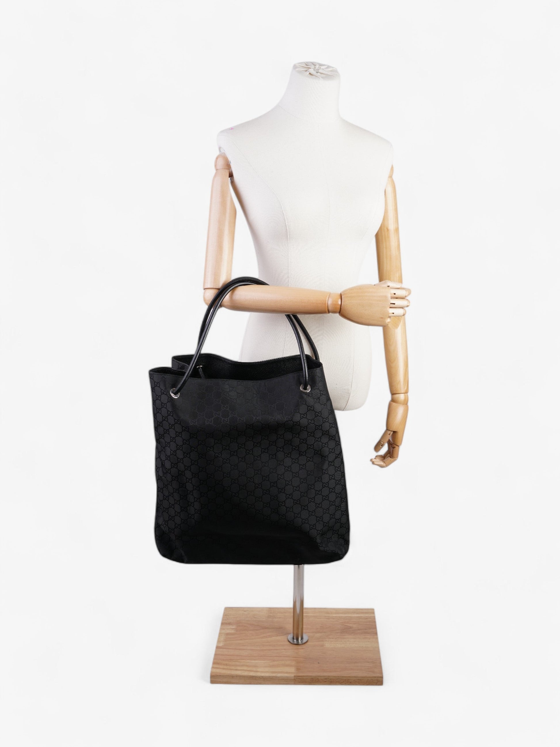 Gucci Gifford Tote Canvas Black Shoulder Bag