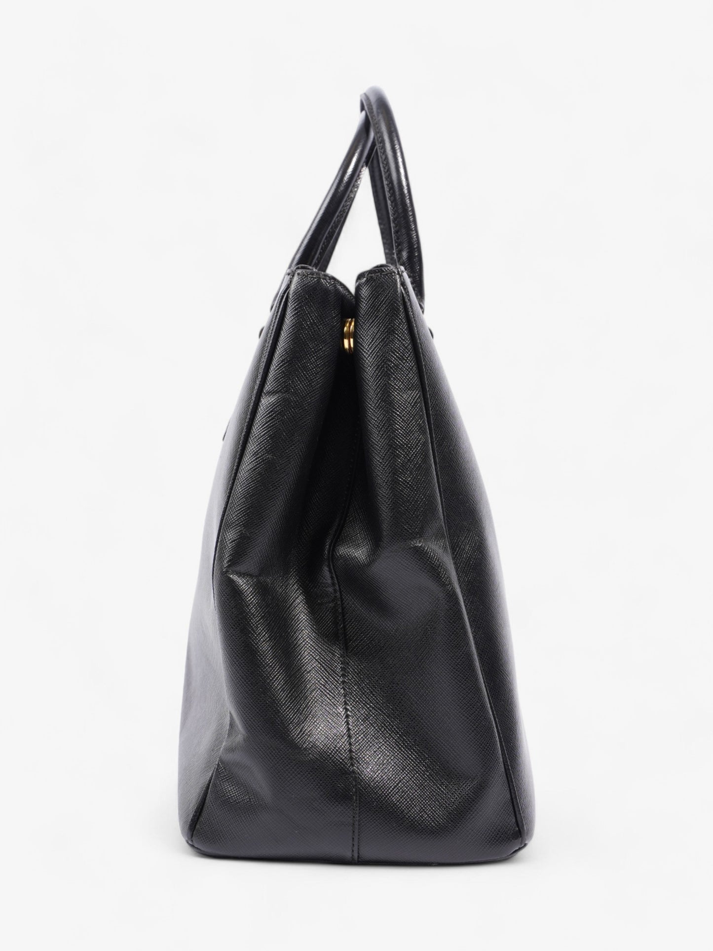 Prada Galleria Double Tote Leather Saffiano Black Shoulder Bag