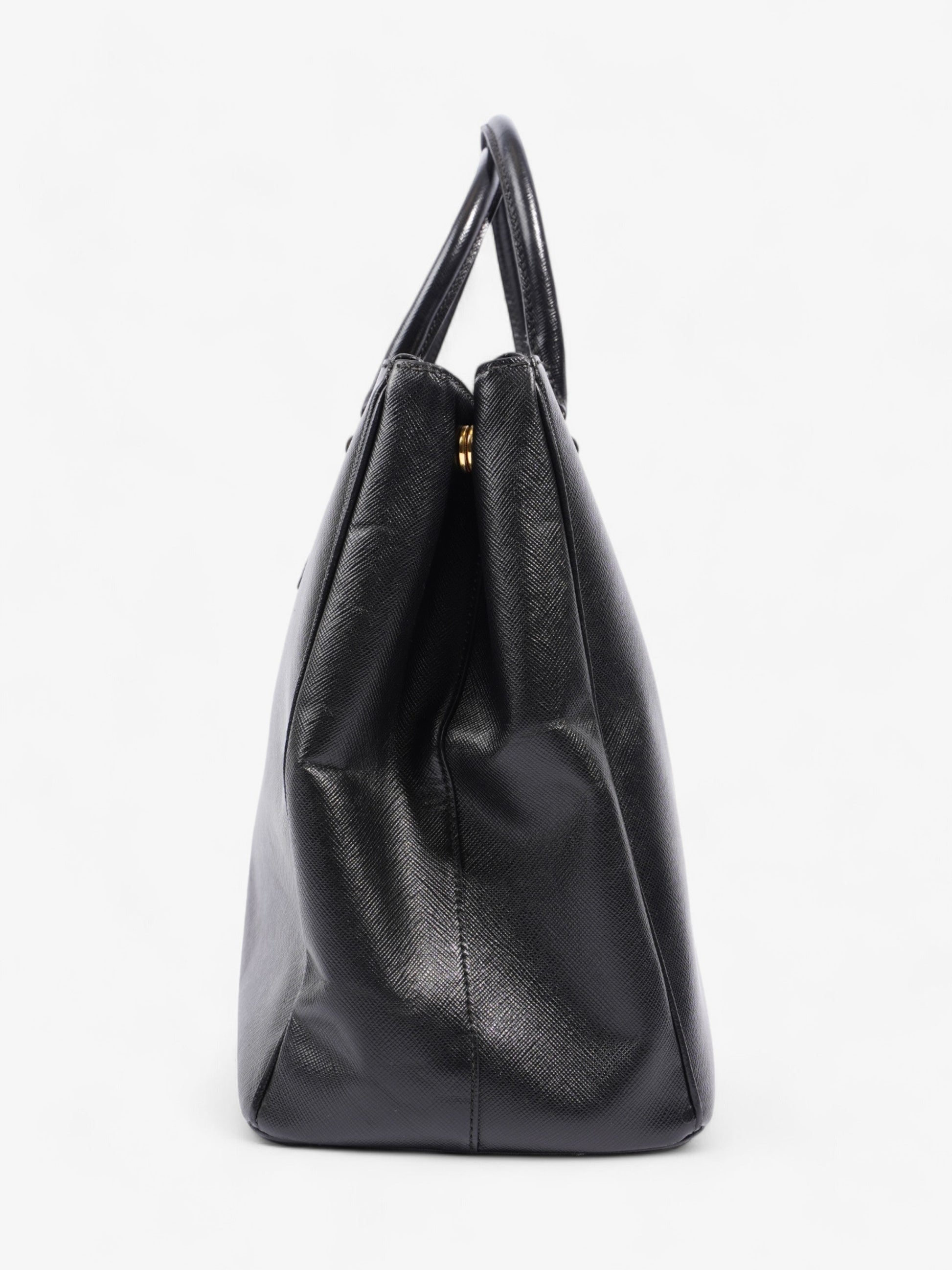 Prada Galleria Double Tote Leather Saffiano Black Shoulder Bag