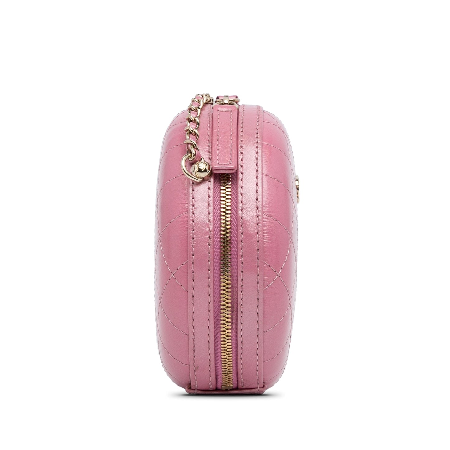 Pink Chanel Lambskin CC Round Chain Crossbody