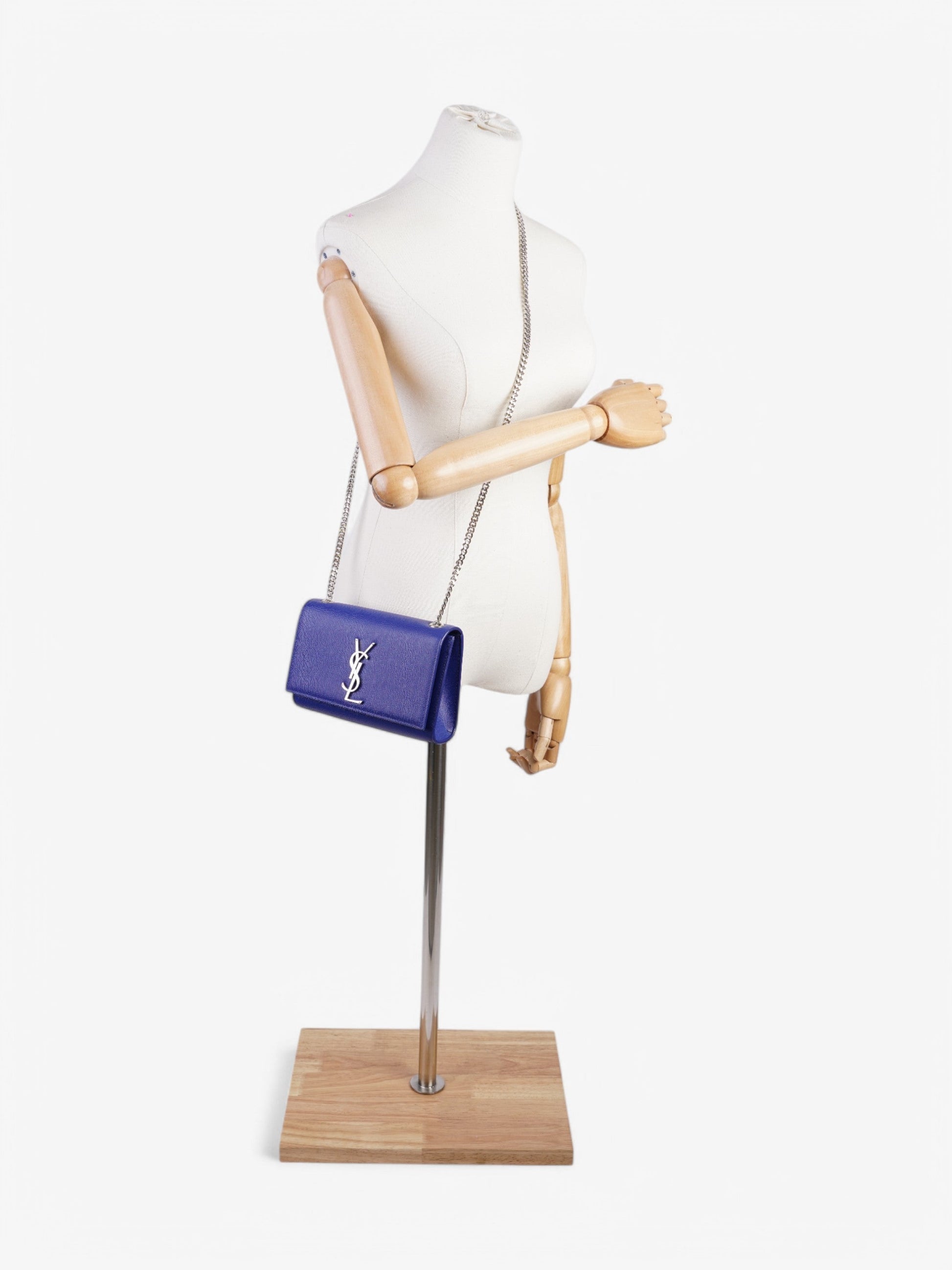 YSL Saint Laurent Kate Royal Calfskin Crossbody Bag Leather Blue Small