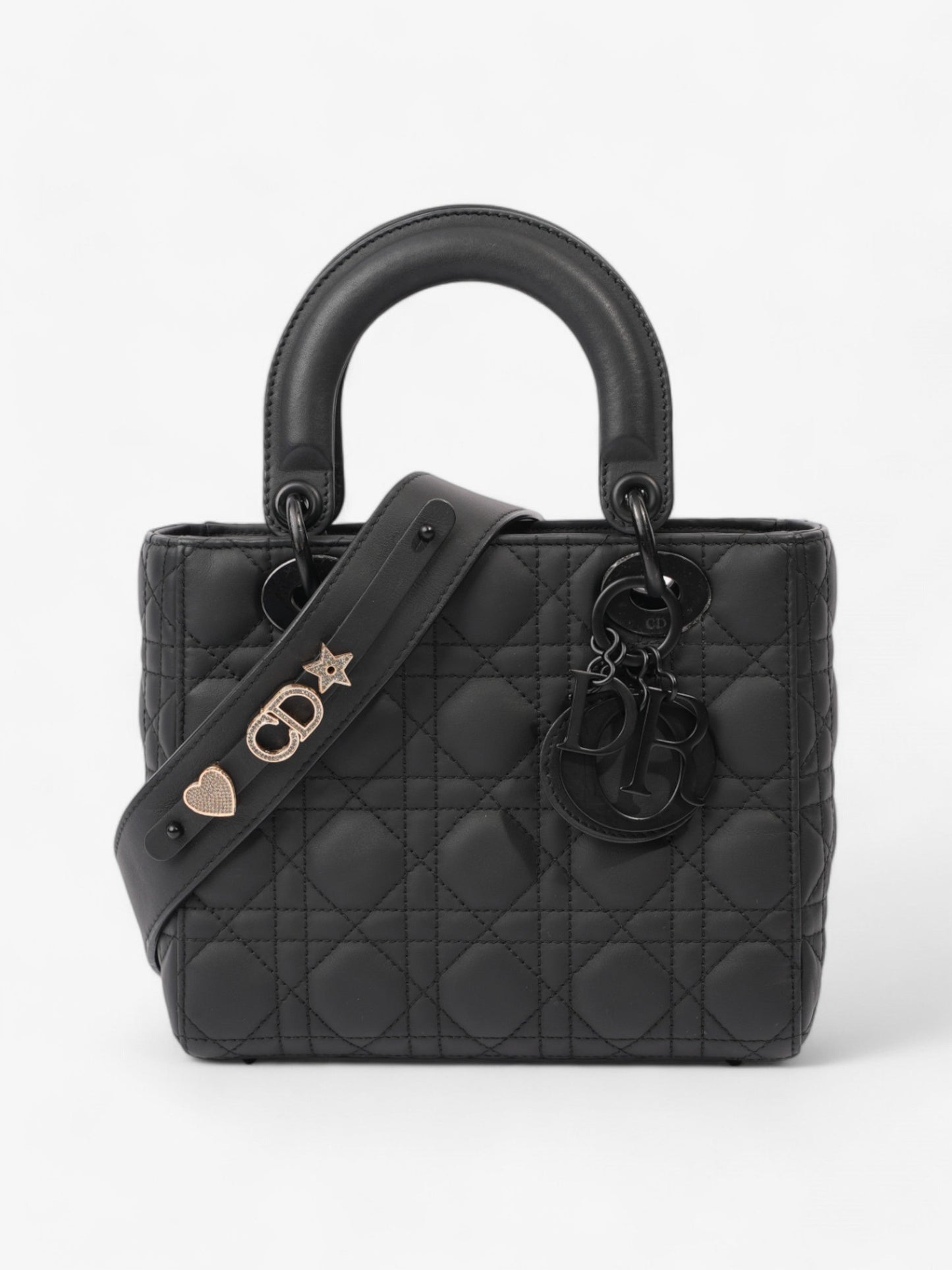 Dior Christian Lady Myabc Bag Ultramatte Calfskin Leather Black Small Shoulder Bag
