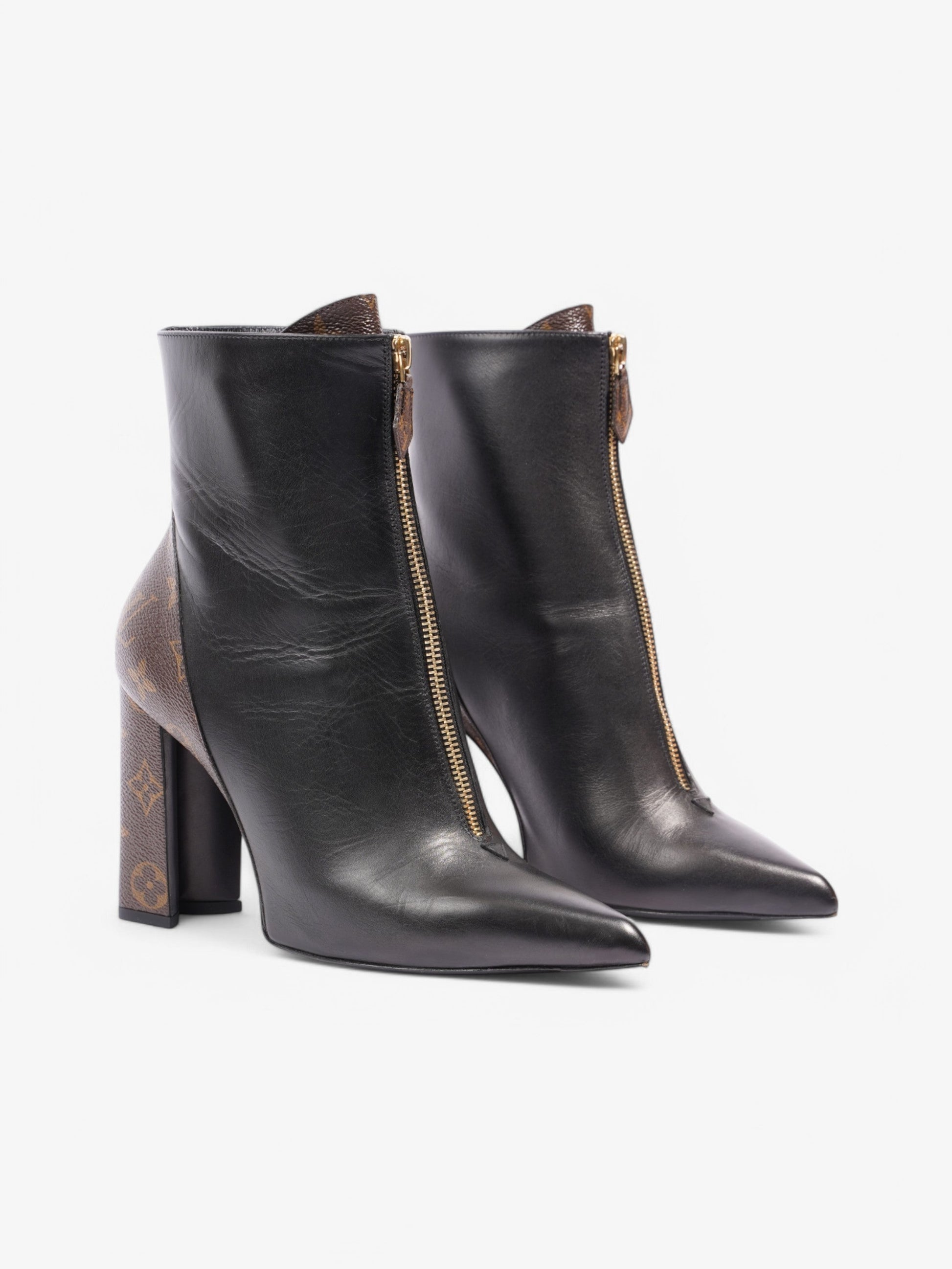 Louis Vuitton Matchmake Ankle Boot 90 EU Monogram Leather Black Shoes